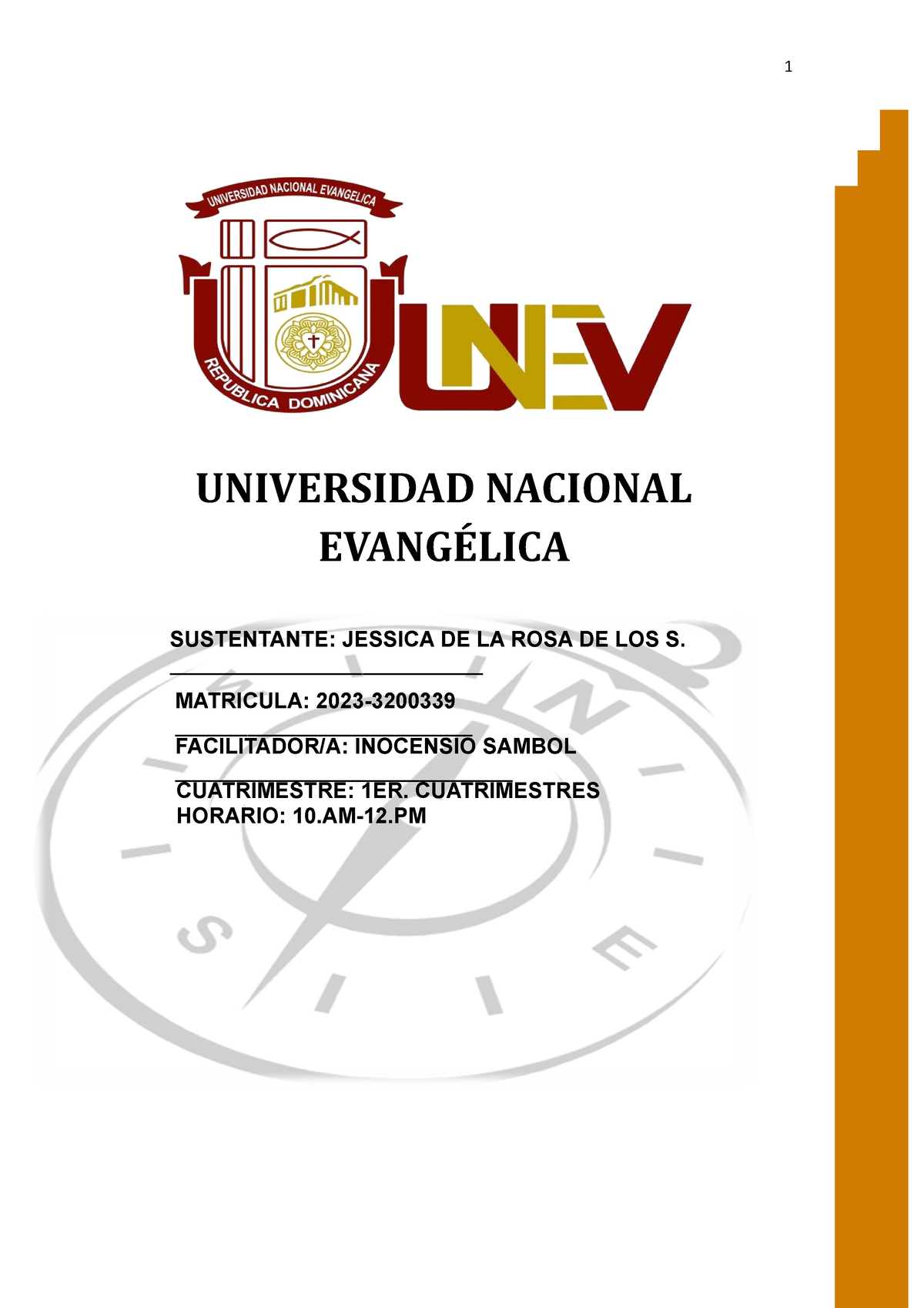 Tarea 3 De Introduccion Al Cristianismo Universidad Nacional EvangÉlica Sustentante Jessica 8764