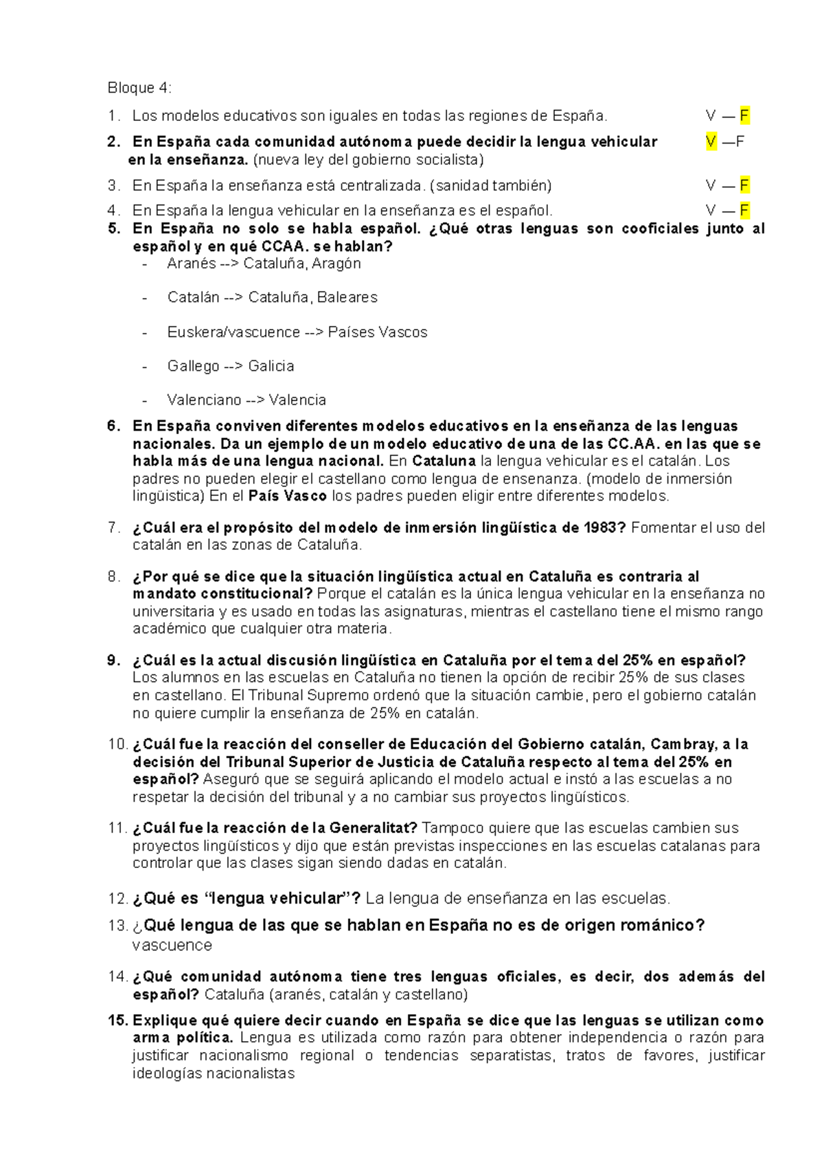 Preguntas De Examen- Bloque IV - Bloque 4: Los Modelos Educativos Son ...