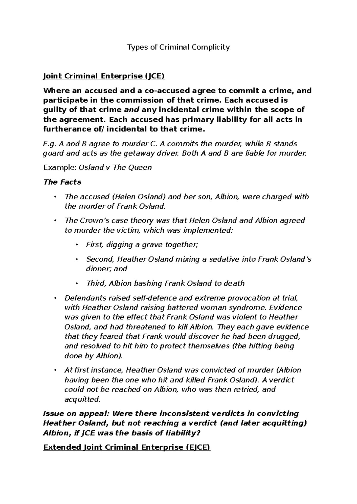 Types of Criminal Complicity - Each accused is guilty of that crime and ...