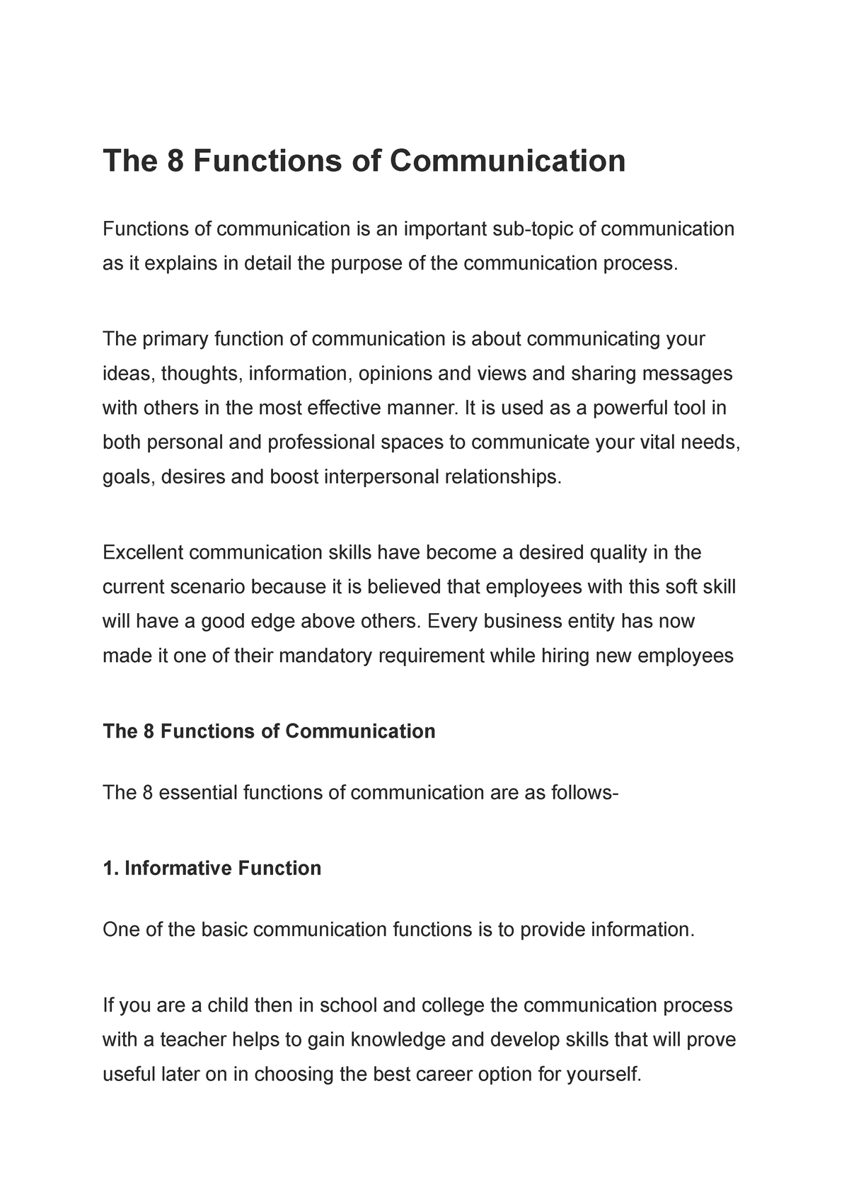 the-8-functions-of-communication-the-8-functions-of-communication