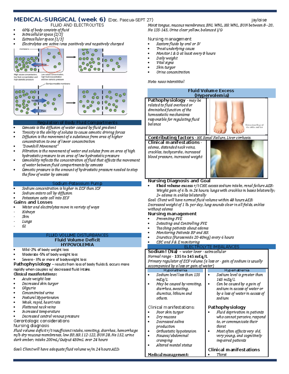 FLUID AND ELECTROLYTES, ACID BASE IMBALANCE - Bachelor Science in ...