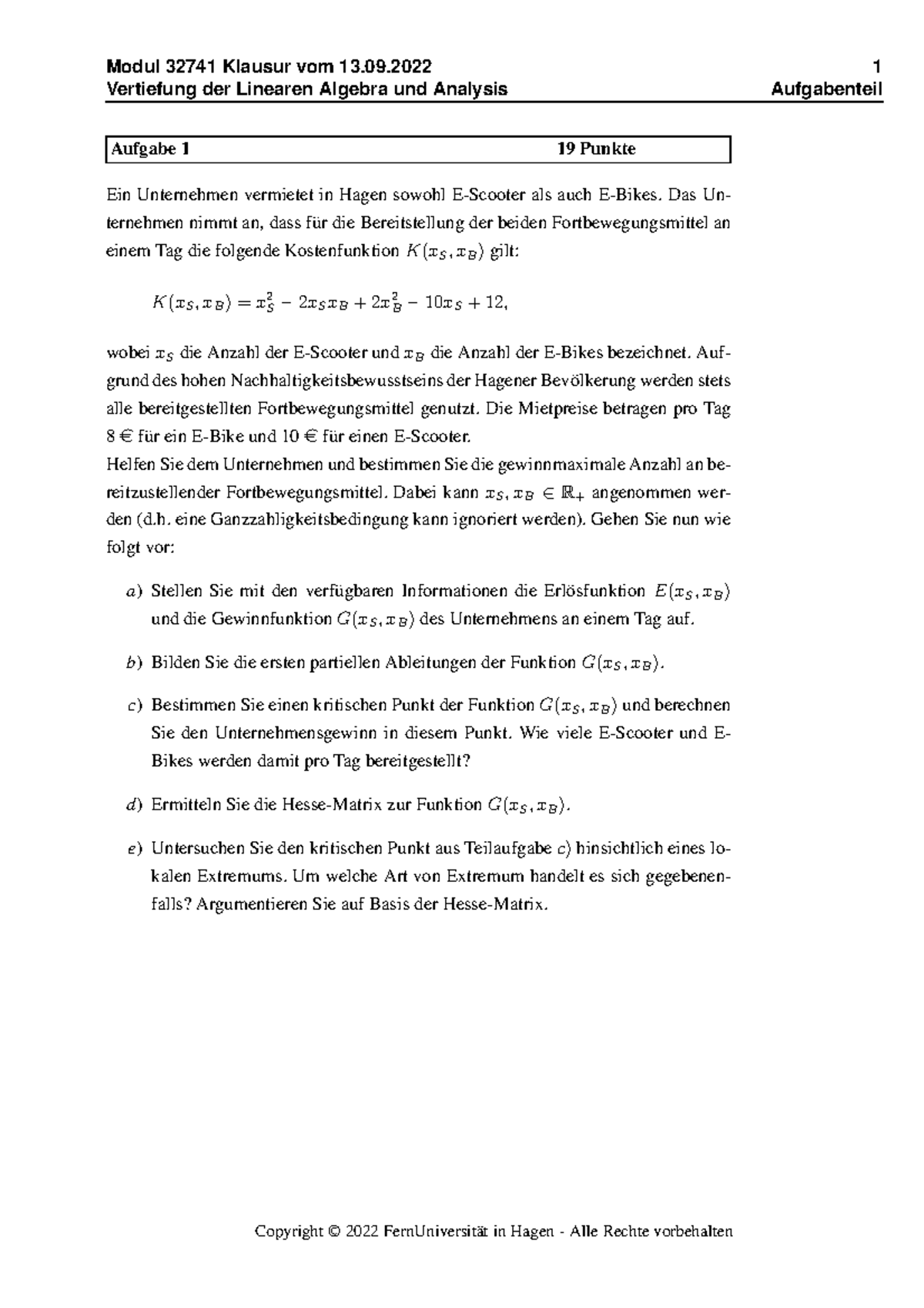 Mathematik 2022 09 - Vertiefung Der Linearen Algebra Und Analysis ...