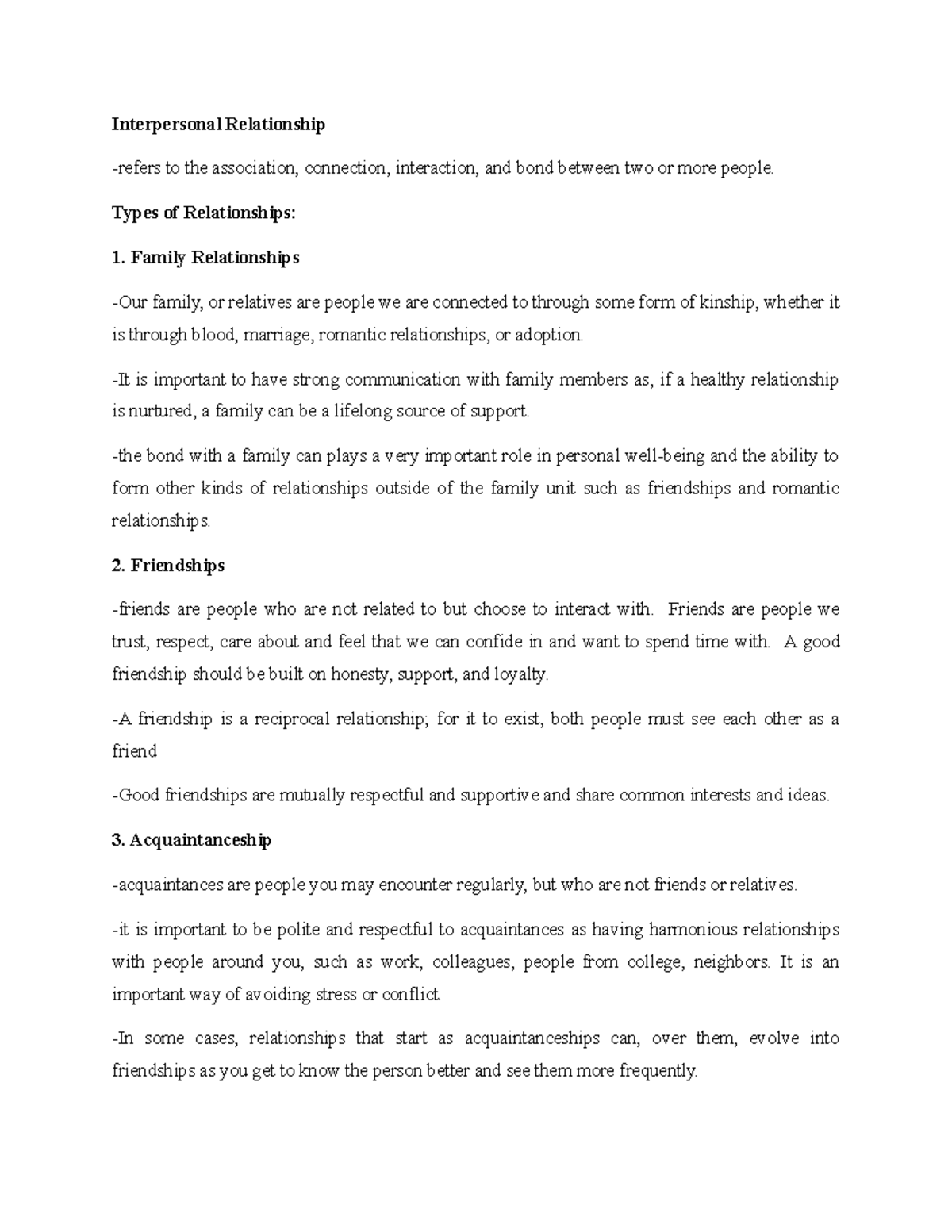 Hrsop reviewer - naaaaa - Interpersonal Relationship -refers to the ...