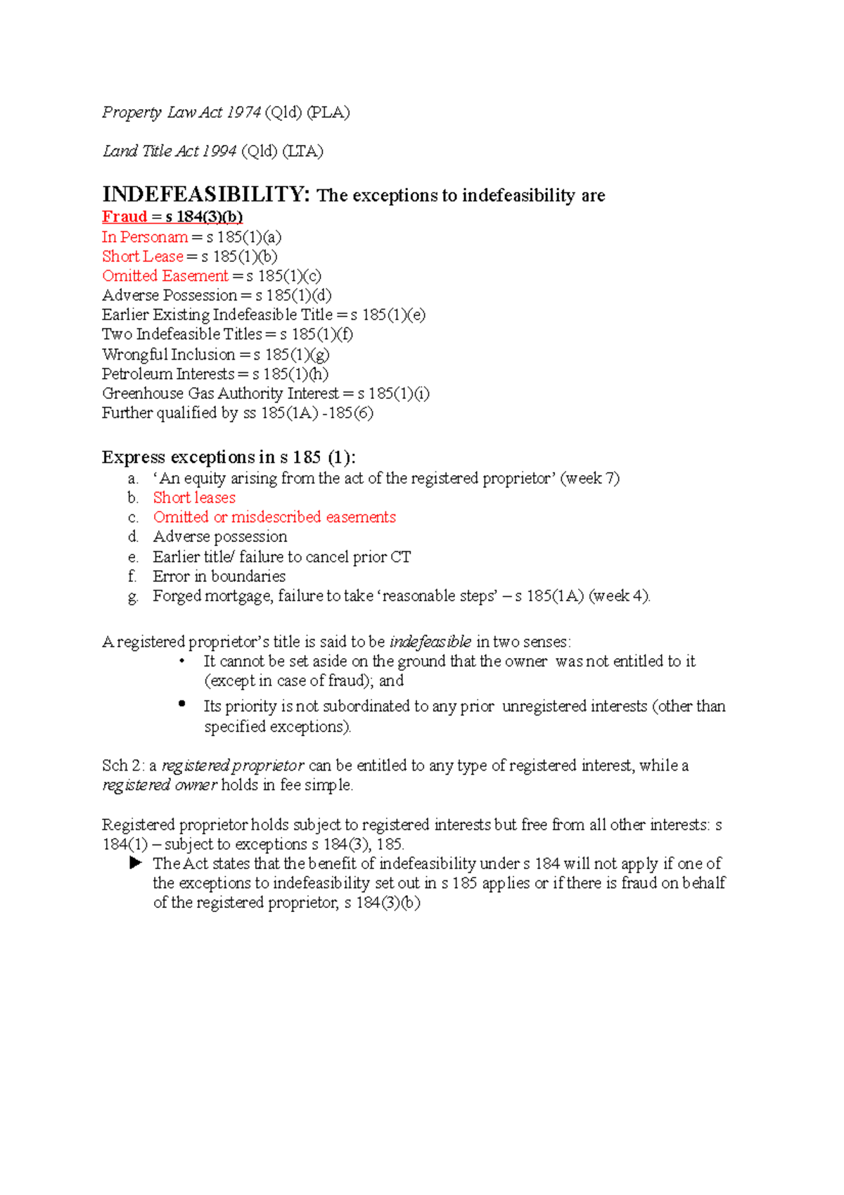 property-exam-notes-property-law-act-1974-qld-pla-land-title-act