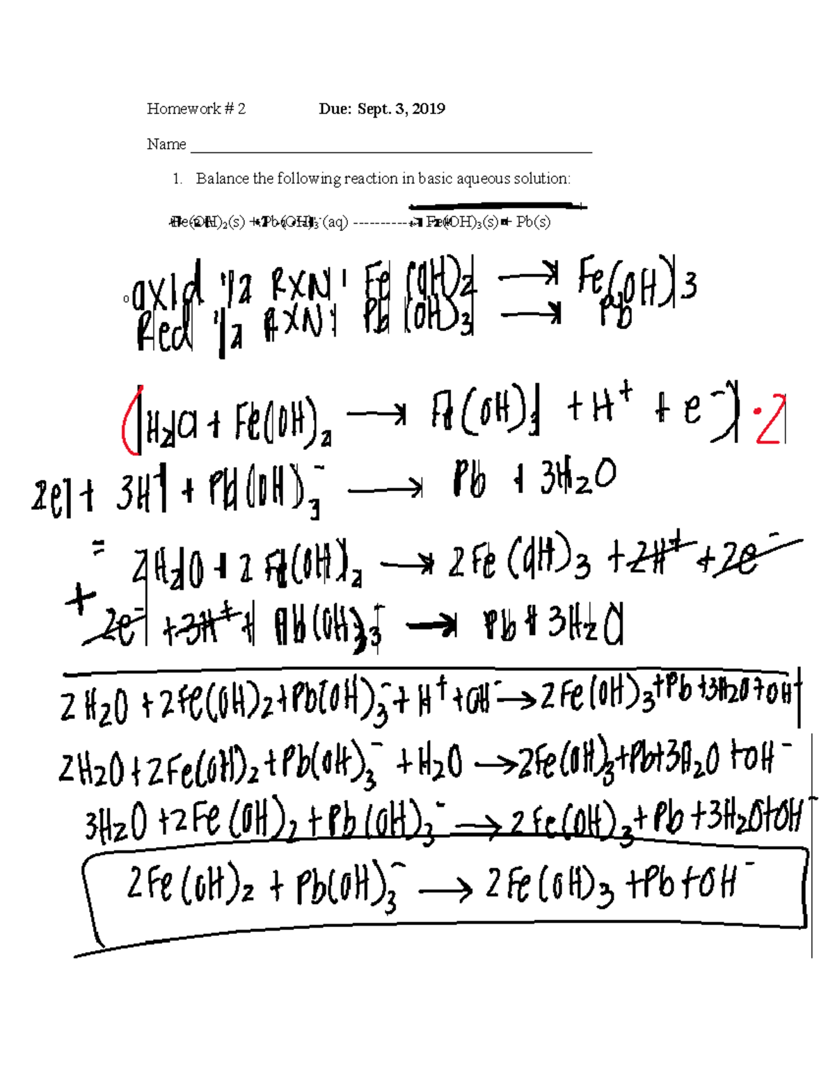 HW 2 - Some homework problems - Homework # 2 Due: Sept. 3, 2019 Name ...