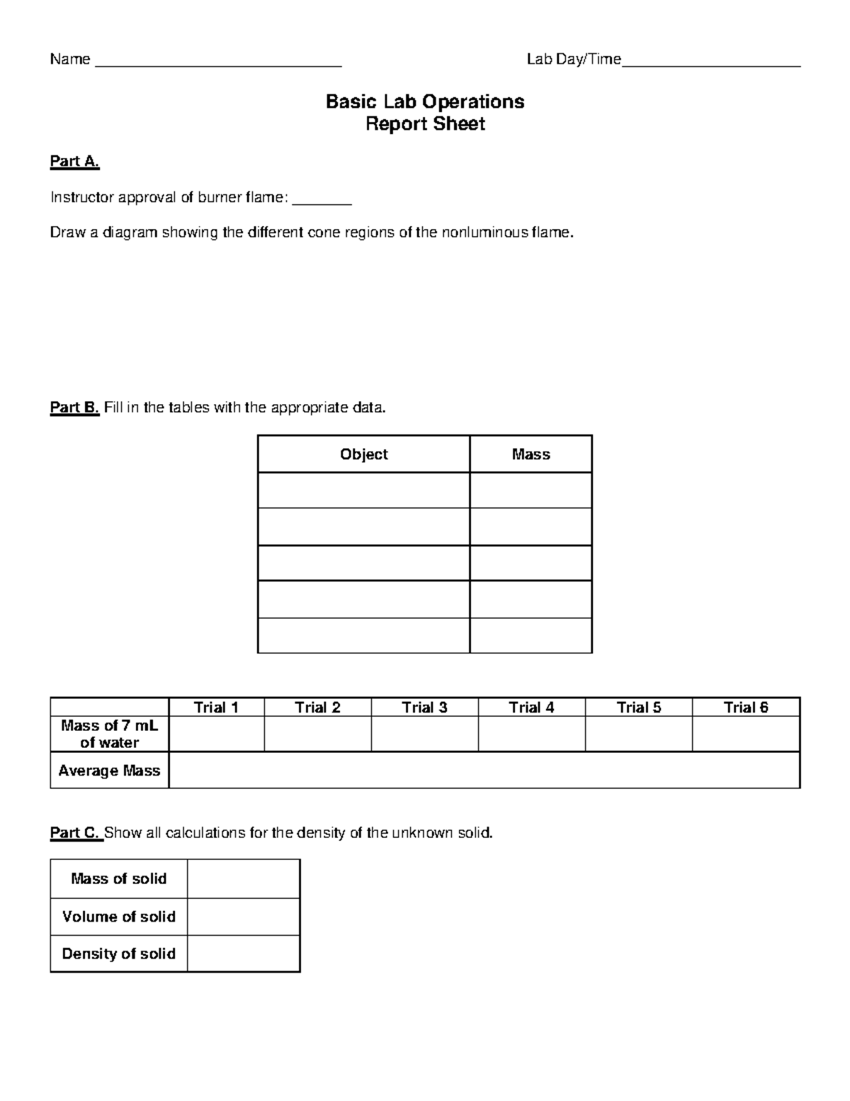 report-sheet-exp-2-basic-lab-operations-name