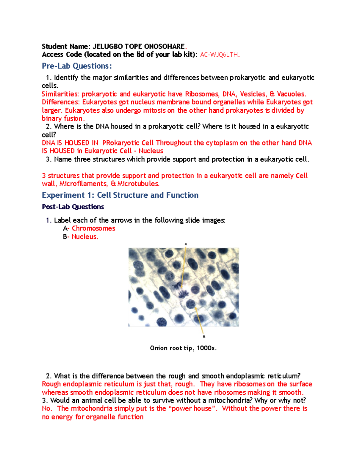BIO201L+Lab+2+Upload+Document+(21) - Student Name: JELUGBO TOPE ...