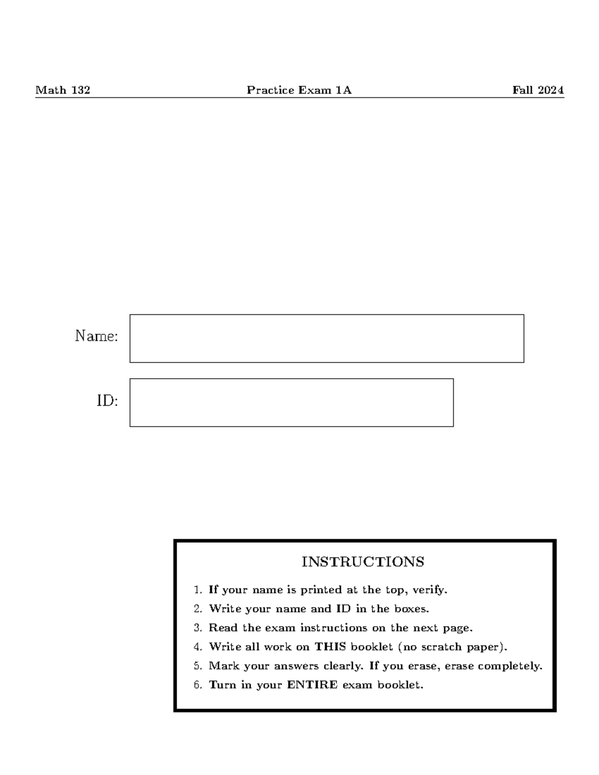 F24+Math+132+Practice+Exam+1A - Math 132 Practice Exam 1A Fall 2024 ...