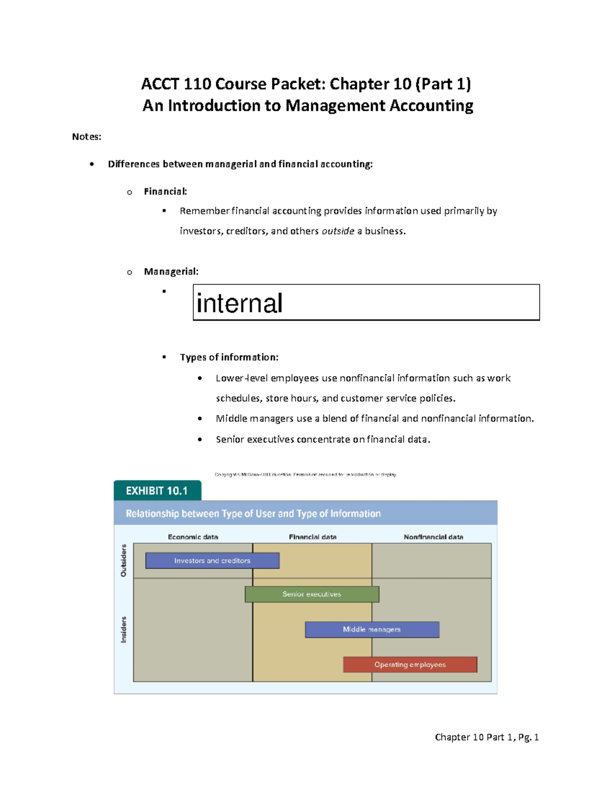 Chapter 10 Course Packet Part 1 Student - ACCT 110 Course Packet ...