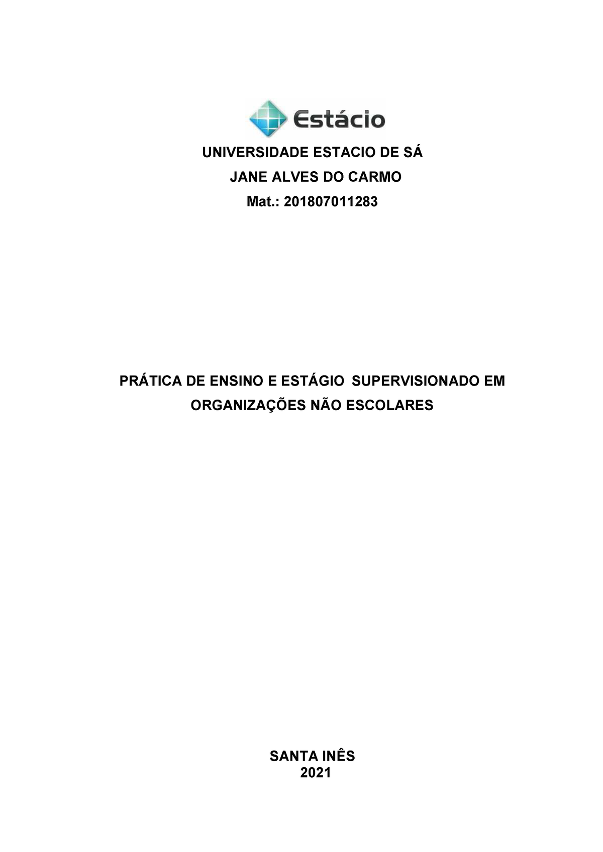 Centro Universitário Metodista Izabela Hendrix: Relatório de Estágio em  Espaços Não-Escolares, PDF, Canto