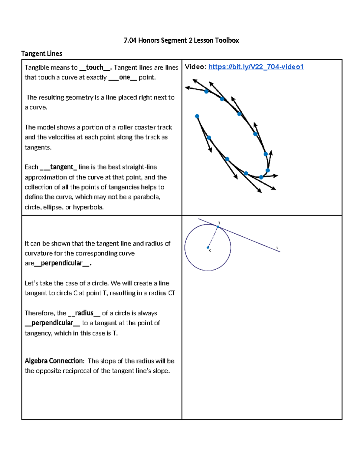 7.04 Donee Honors math Lesson toolbox DONE - 7 Honors Segment 2 Lesson ...