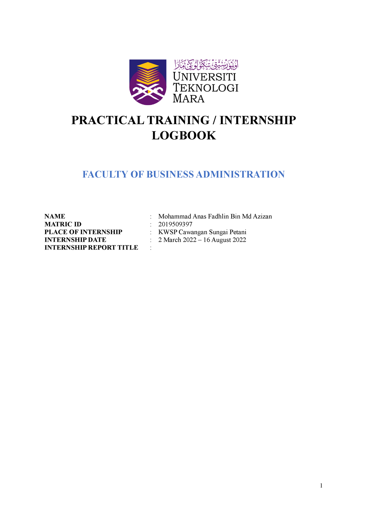 logbook-best-practical-training-internship-logbook-faculty-of