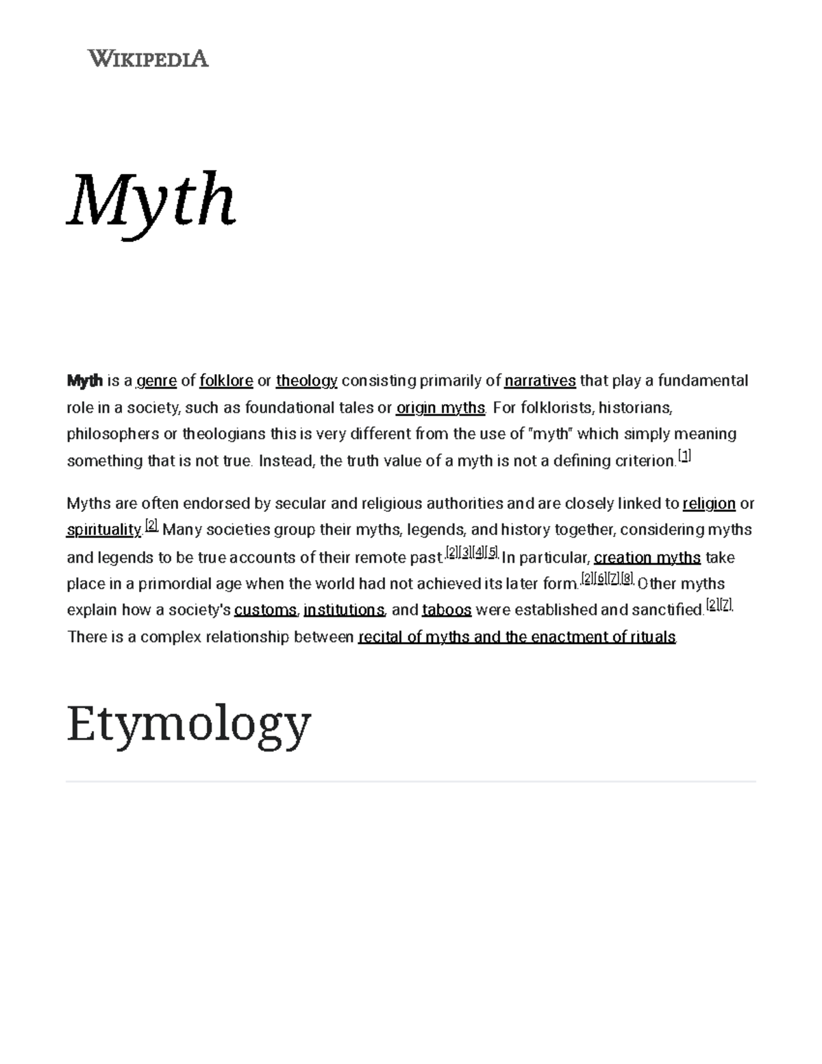 What is mythology - Myth Myth is a genre of folklore or theology ...