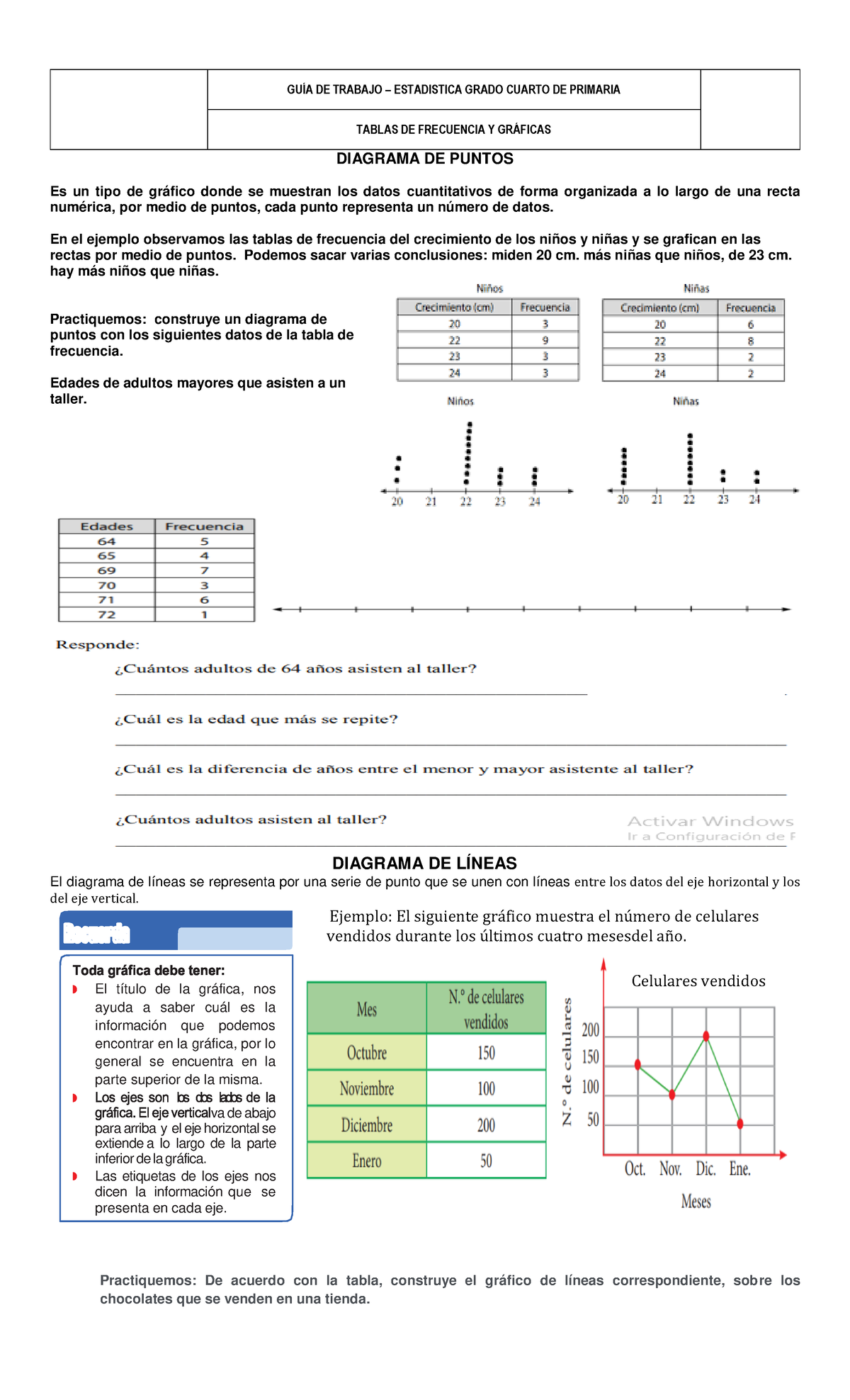 Tabla DE Frecuencia Y Diagramas - GUÍA DE TRABAJO – ESTADISTICA GRADO ...