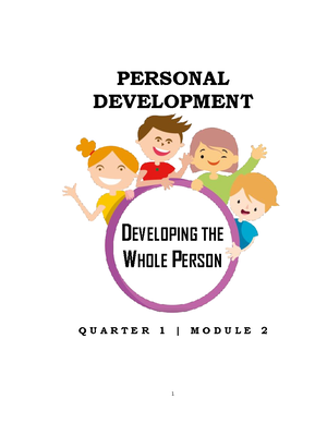 Perdev Quarter 2 Week 1 Module 1 - Personality Development Quarter 2 ...