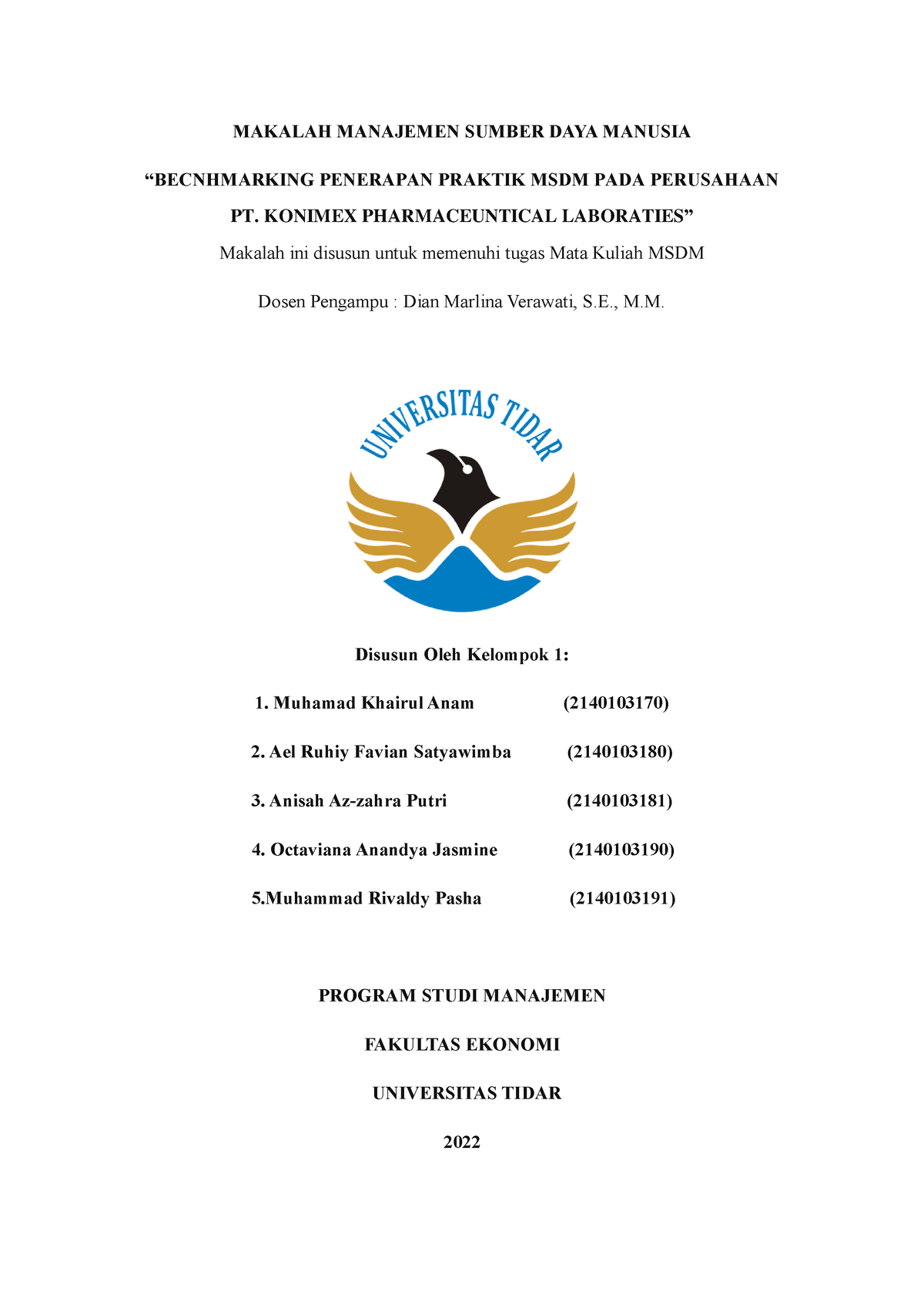 PJBL MSDM Kelompok 1 Benchmarking PT Konimex - MAKALAH MANAJEMEN SUMBER ...