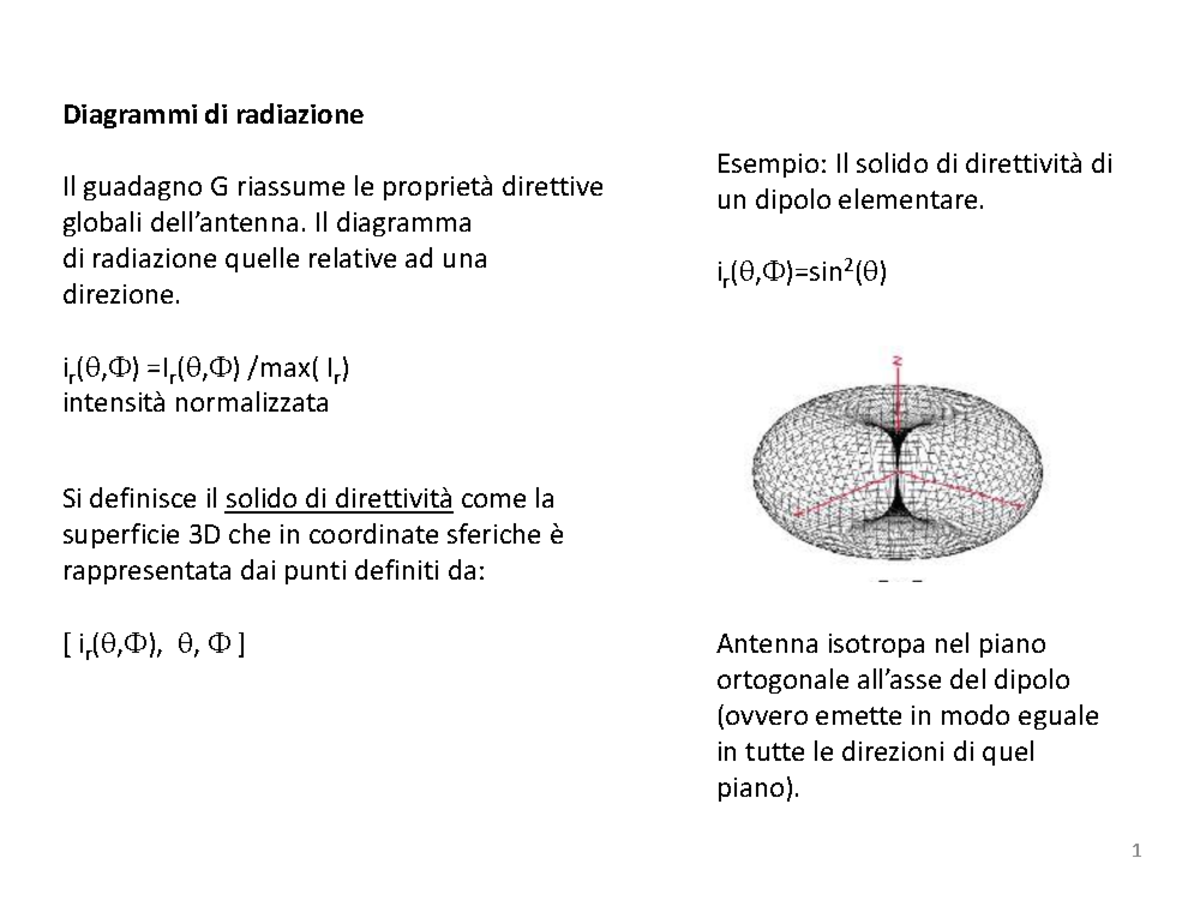 Resistenza Di Radiazione Di Un Dipolo Elementare Studocu