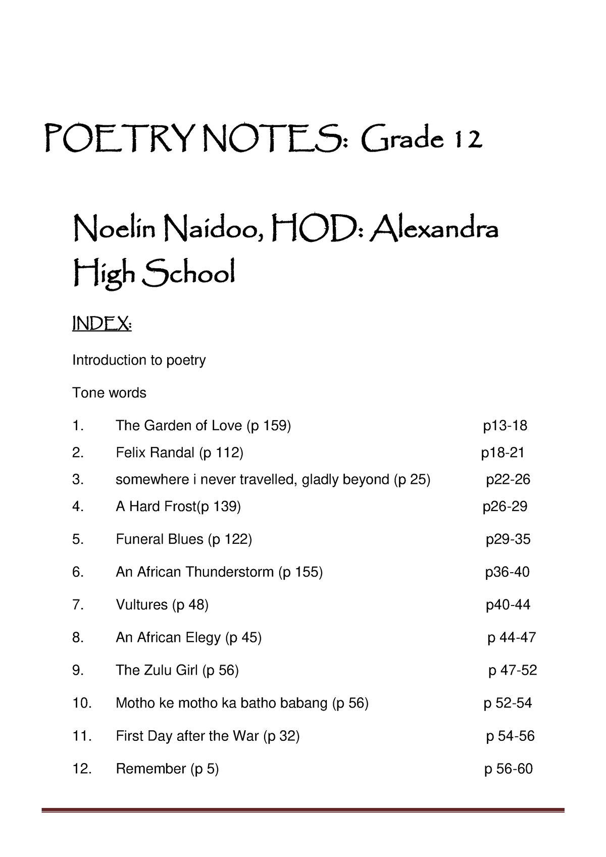 notes-on-grade-12-hl-poems-3-poetry-notes-grade-1-2-noelin-naidoo