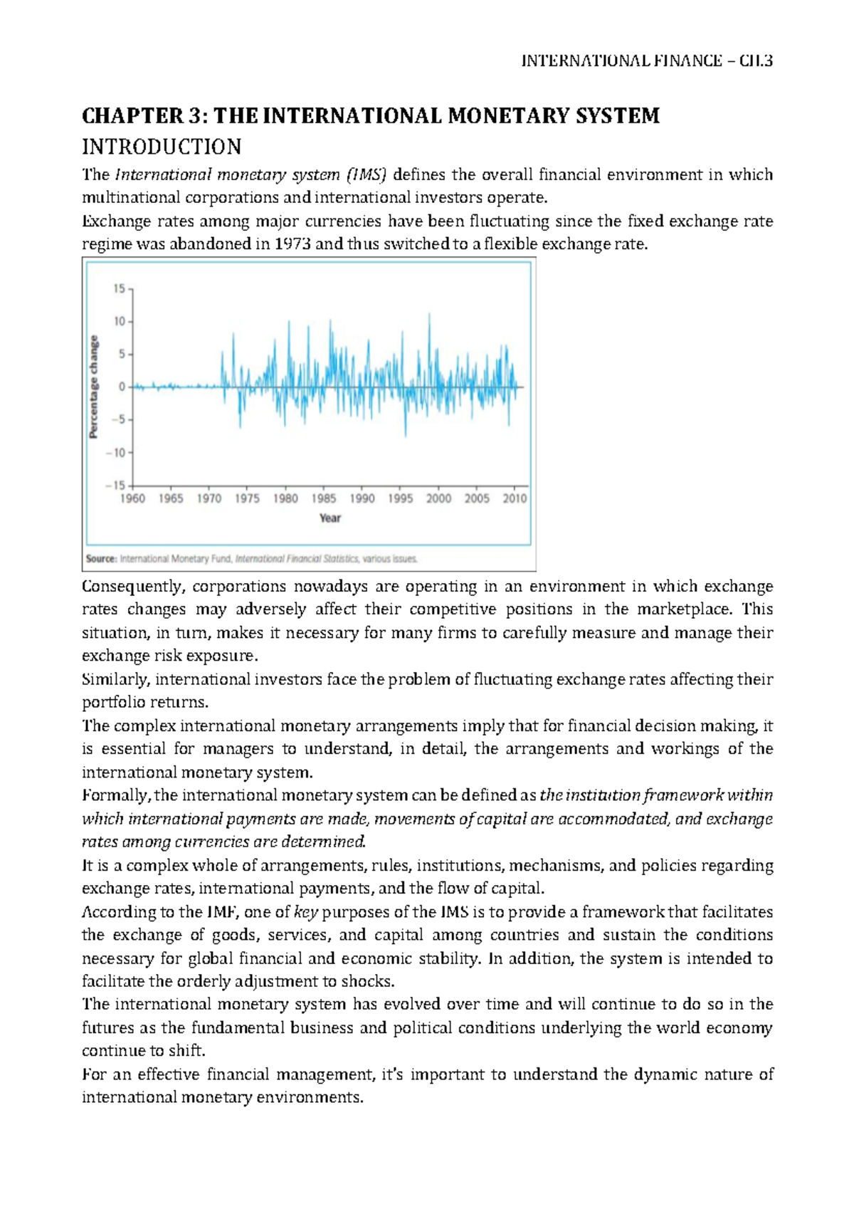 Chapter 3 - INTERNATIONAL FINANCE – CH CHAPTER 3: THE INTERNATIONAL ...
