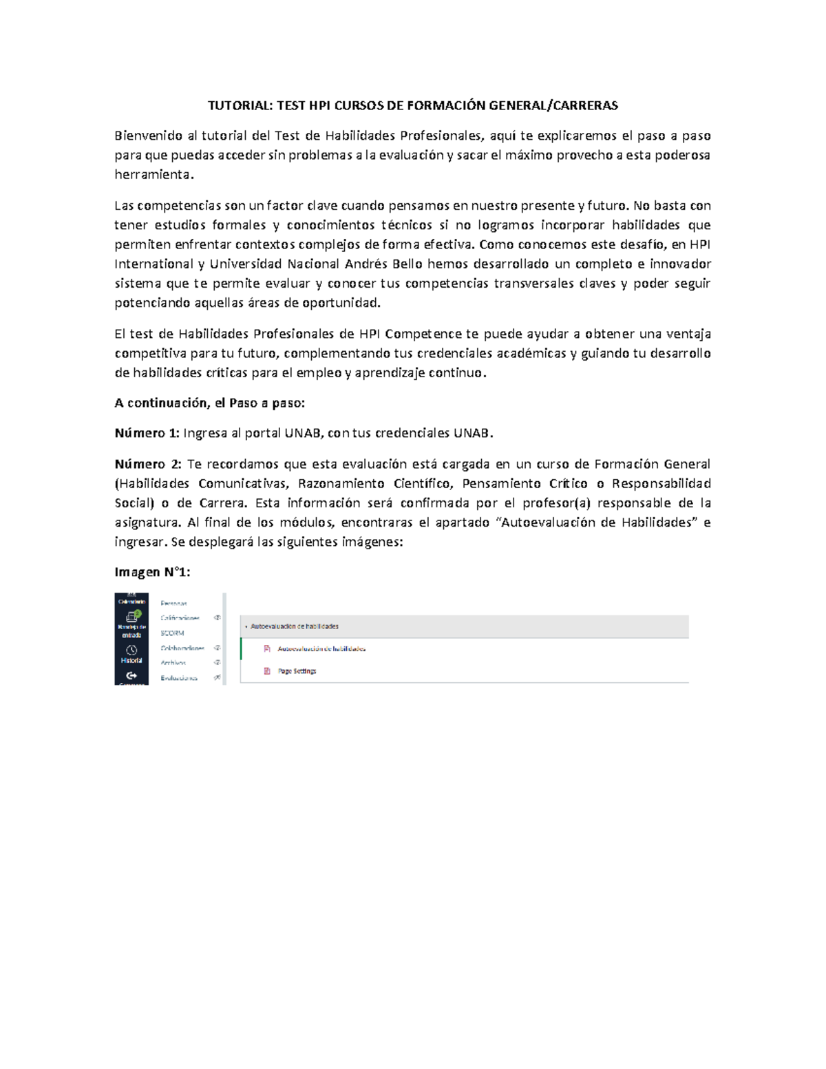 Tutorial 2023 HPI - TUTORIAL: TEST HPI CURSOS DE FORMACIÓN GENERAL ...
