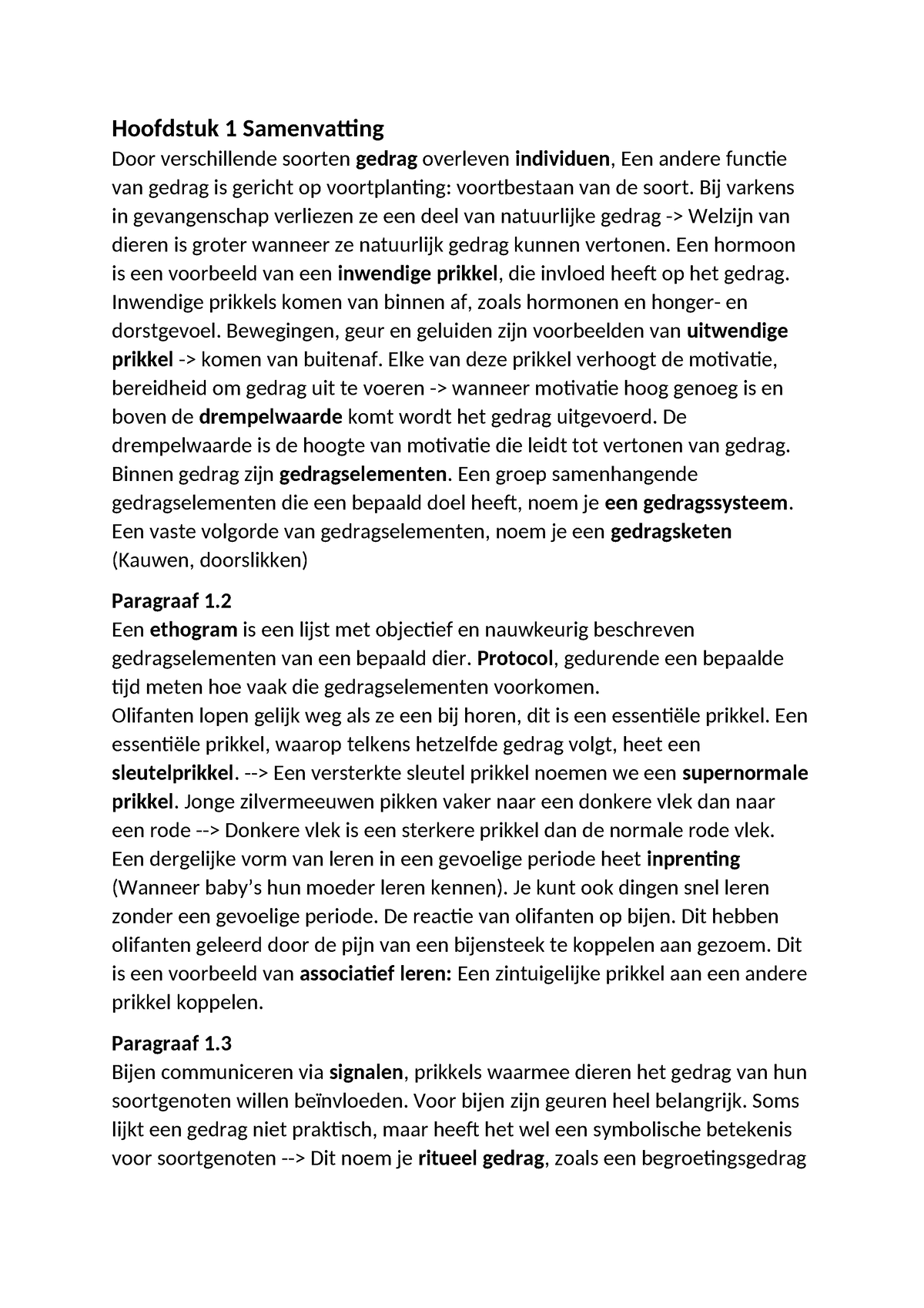 Biologie Samenvatting H123 - Hoofdstuk 1 Samenvatting Door ...