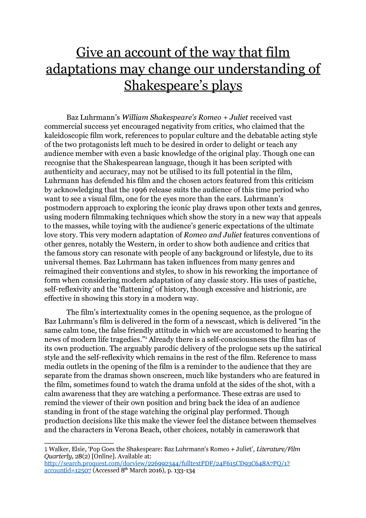 criticism of romeo and juliet by shakespeare