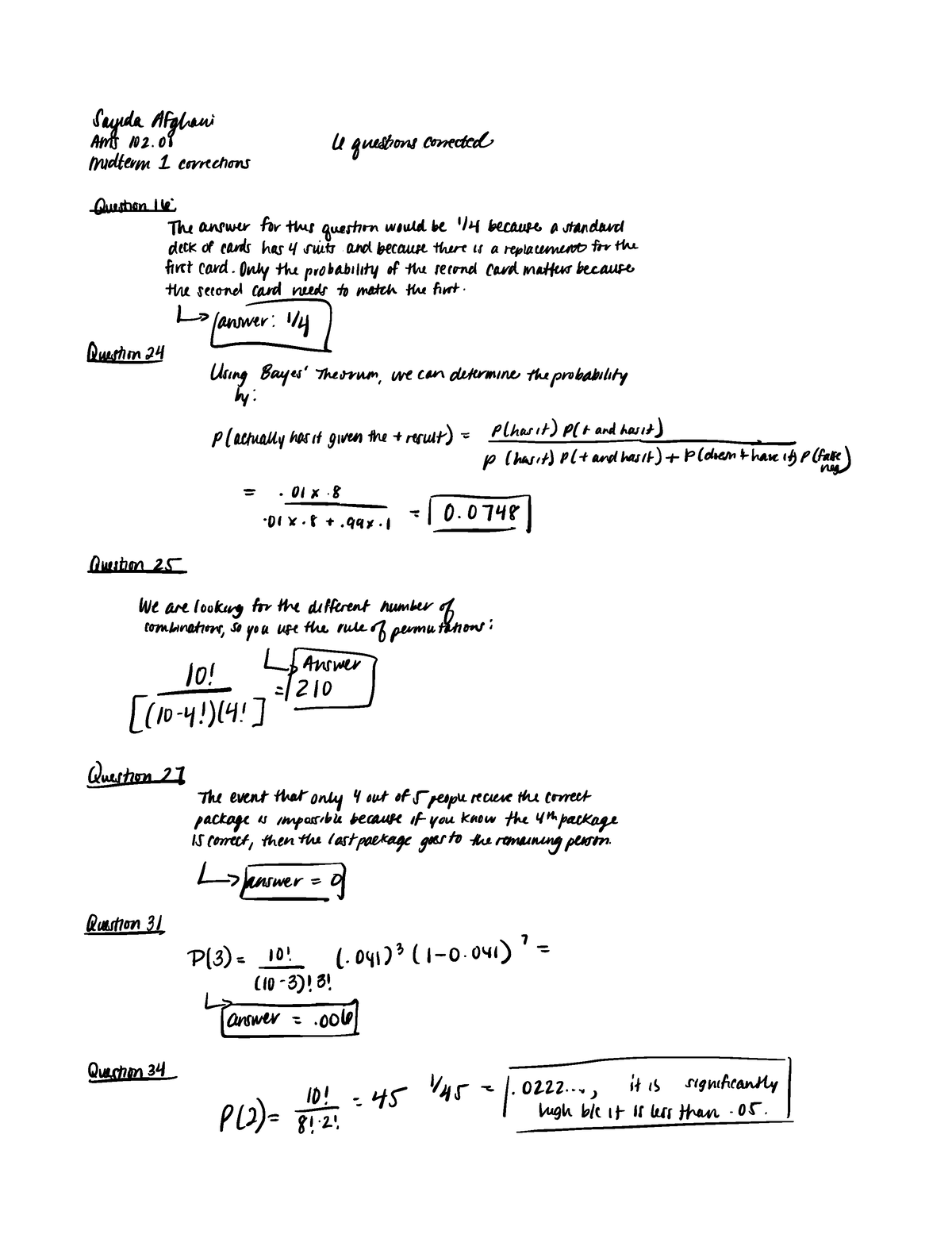 Midterm 1 corrections final - AMS 110 - Studocu