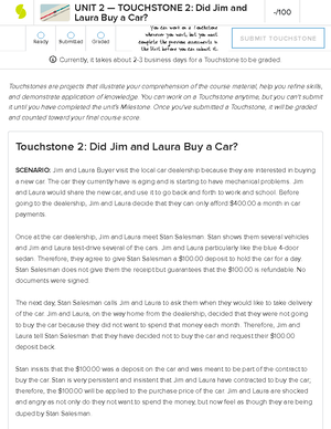 Business Law Touchstone 2 Sophia - Business Law Touchstone 2: Did Jim ...