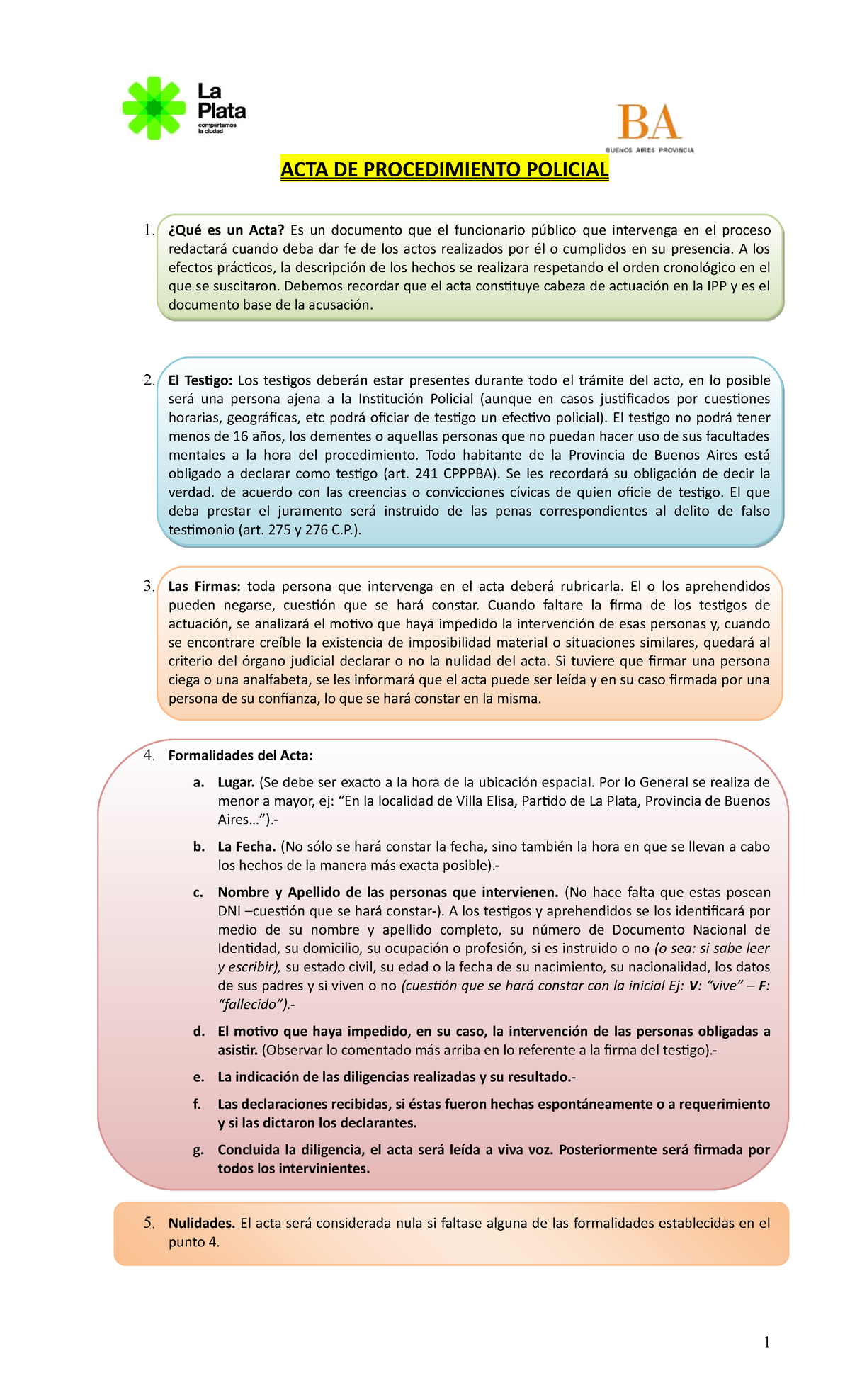 Acta De Procedimiento 1 Acta De Procedimiento Policial 1 ¿qué Es Un