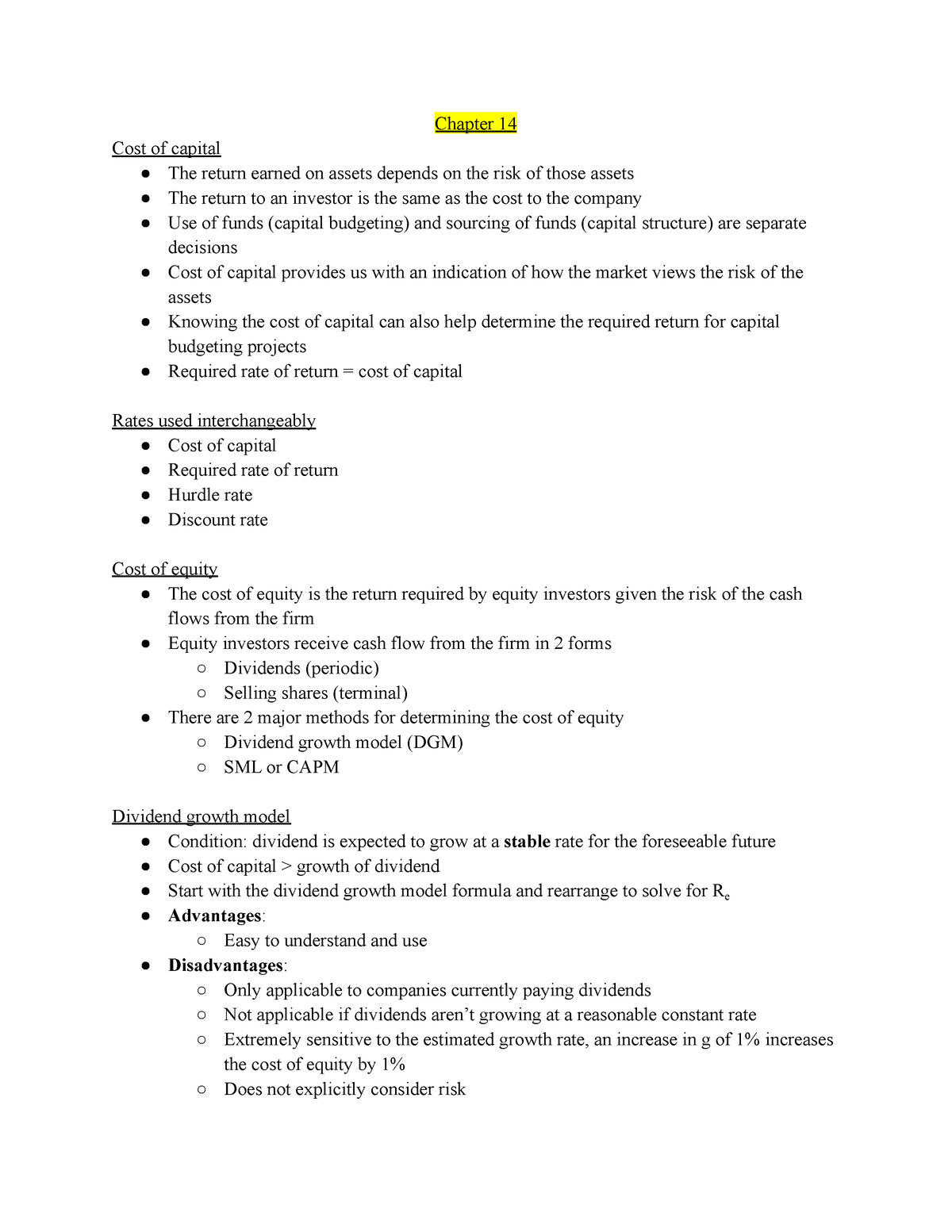 finance-2fb3-ch-14-15-16-17-chapter-14-cost-of-capital-the-return