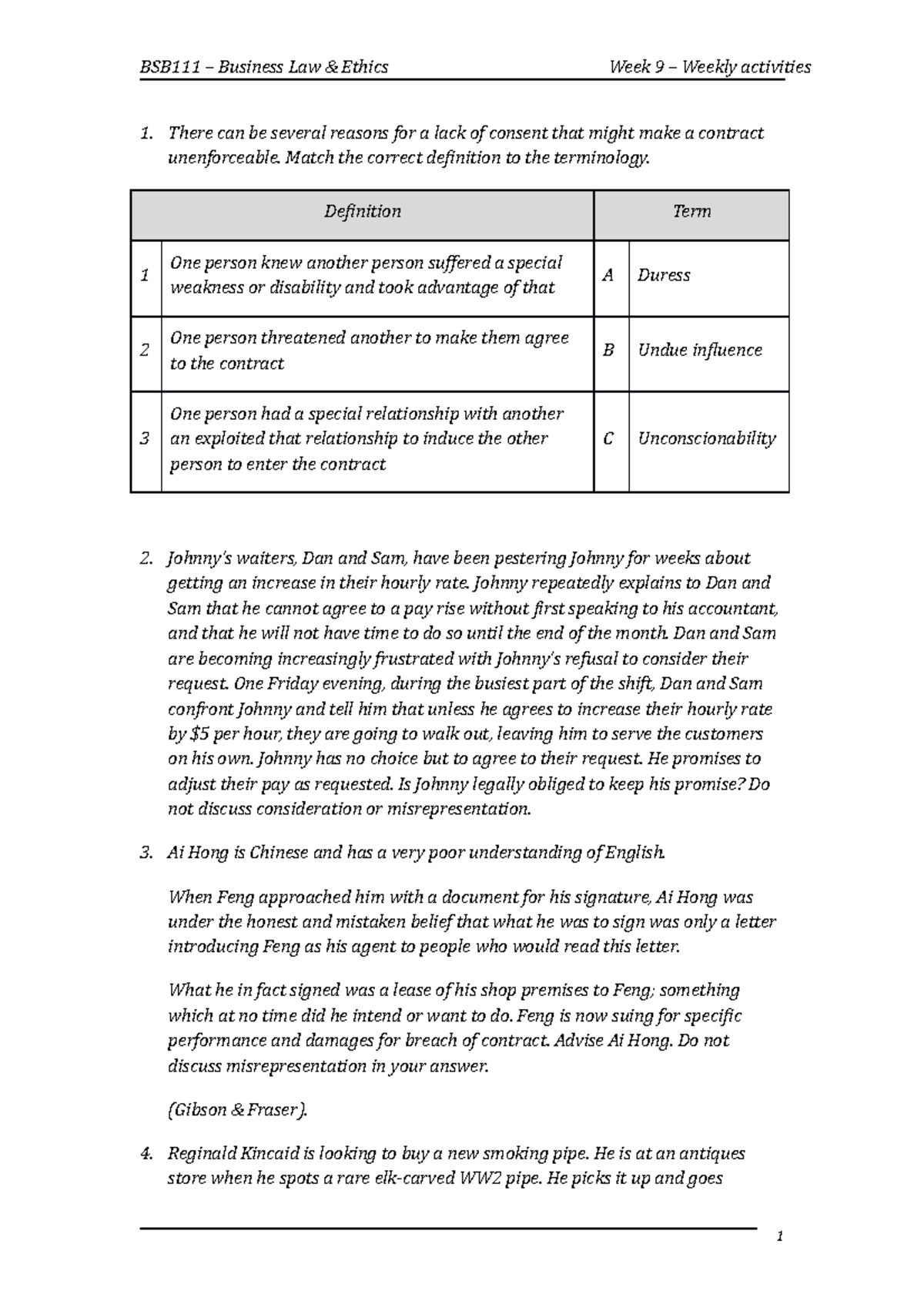 Quiz 9 BSB111 Business, Law End Ethics - BSB111 – Business Law & Ethics ...