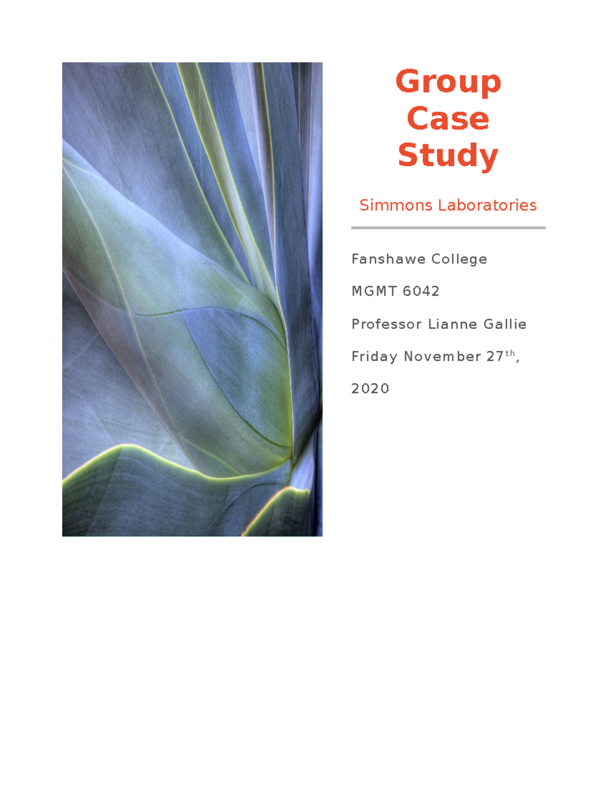 simmons laboratories case study individual