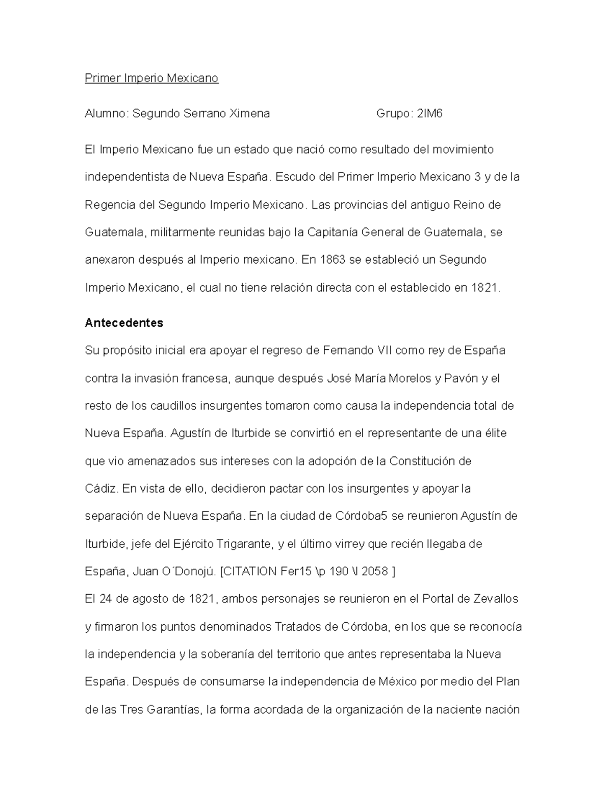 Primer Imperio Mexicano 18211823 Primer Imperio Mexicano Alumno