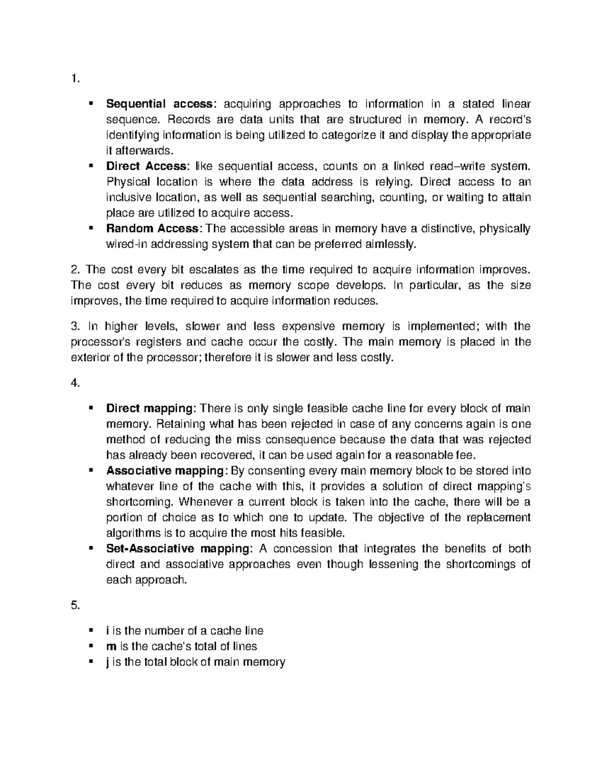 Discussion 2.1-Review Questions - 1. Sequential access : acquiring ...