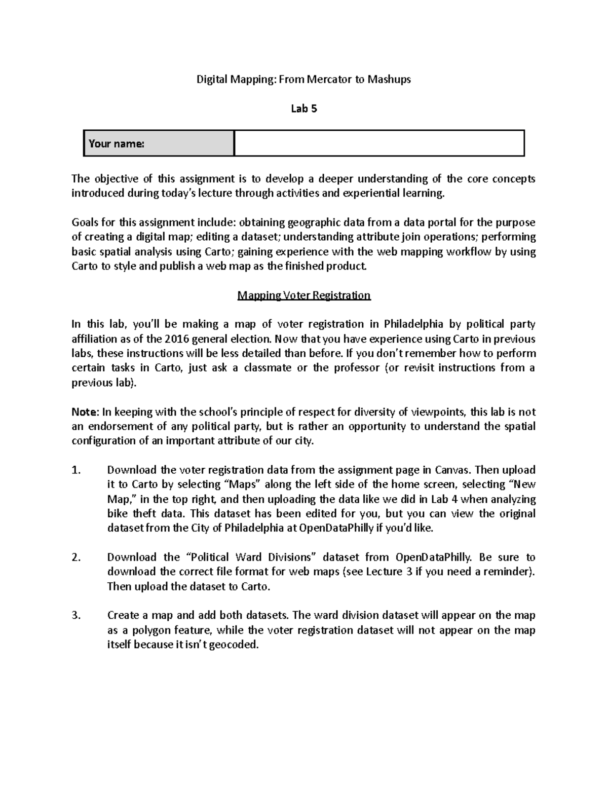 Lab 51 Lab 51 Digital Mapping From Mercator to Mashups Lab 5