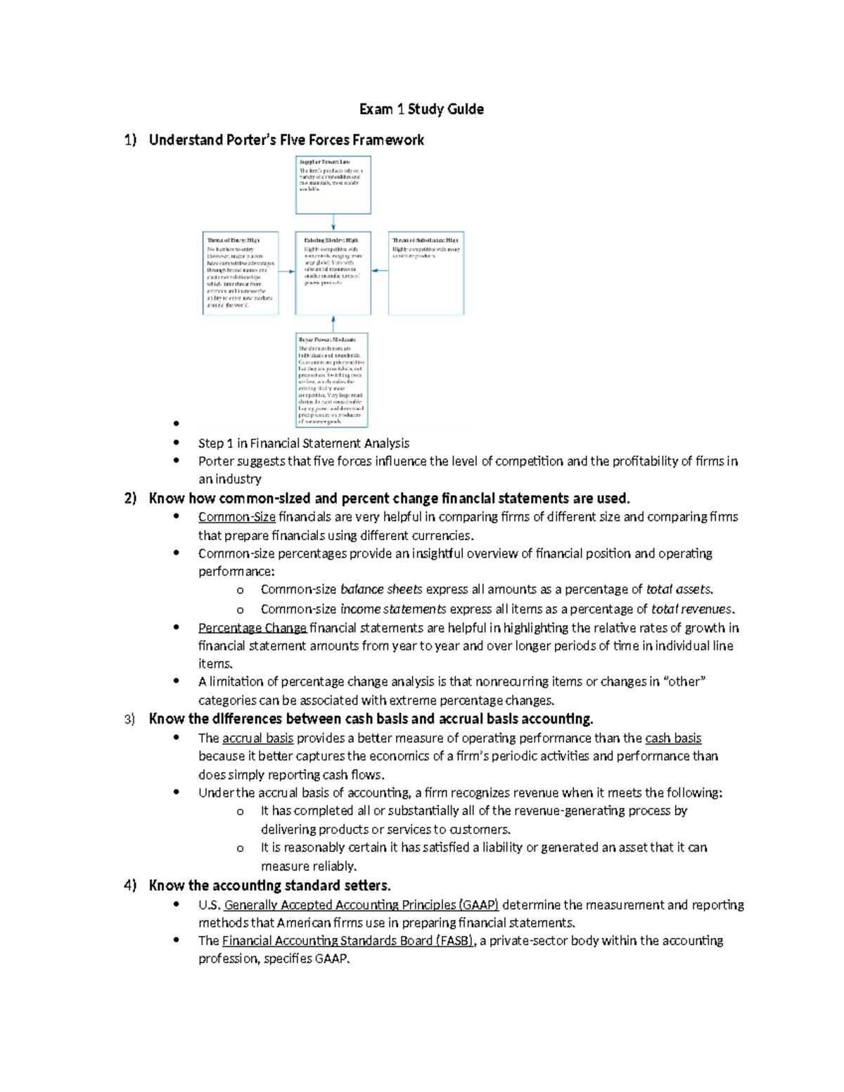 Exam 1 Study Guide - Helped me get an A for the course. Preps for Exam ...