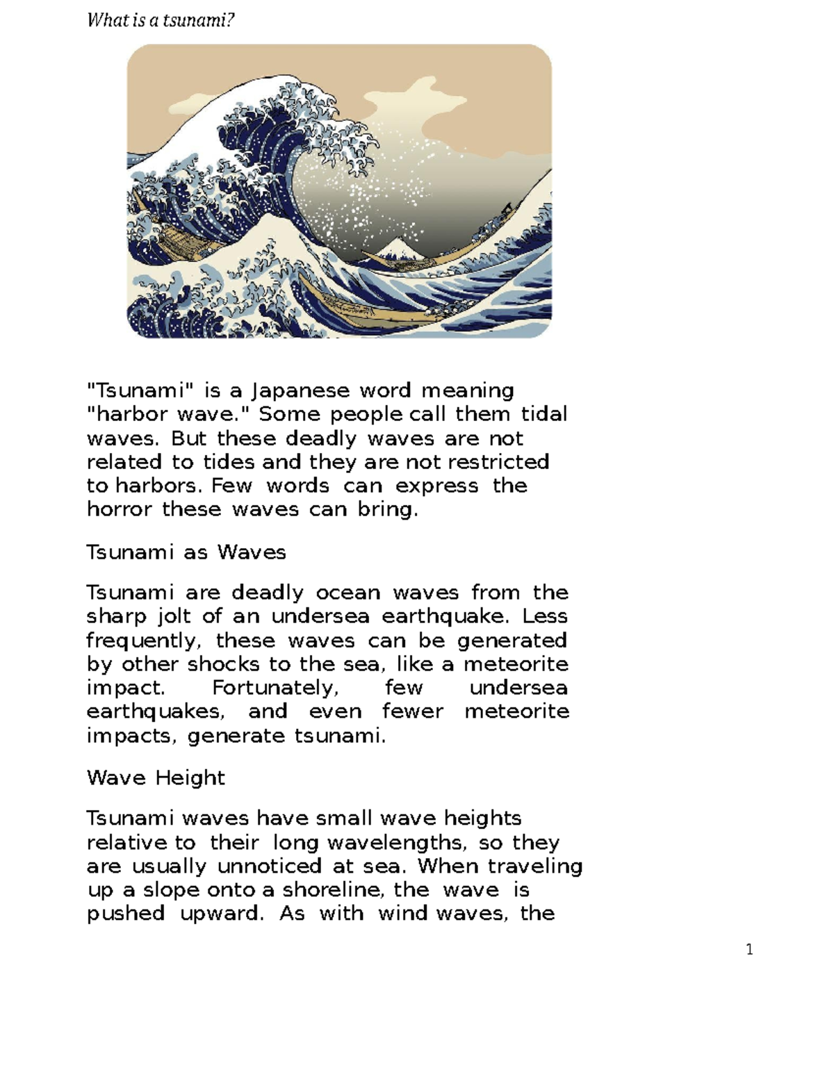 Is the word tsunami japanese