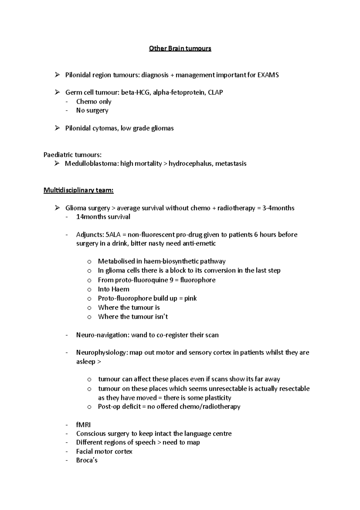 Neuro Oncology 4 - Other Brain tumours Pilonidal region tumours ...