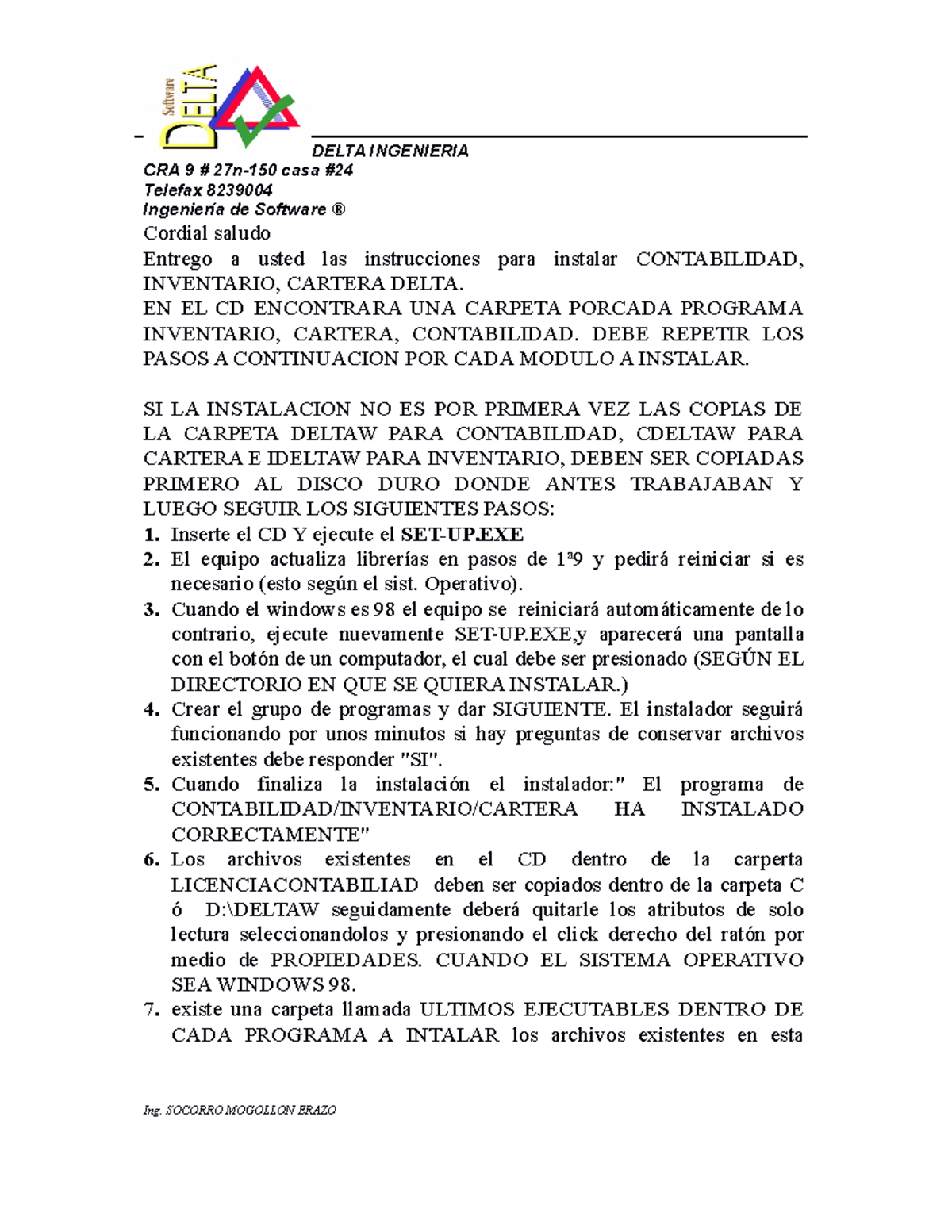 Instrucciones instalacion programas delta windows cra 9 27n 150