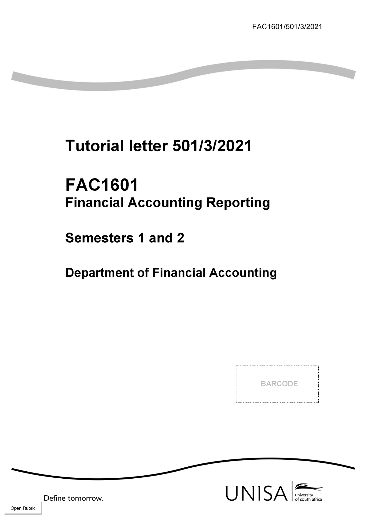 501 2021 3 B Financial Accounting Reports - FAC1601/501/3/ Tutorial ...