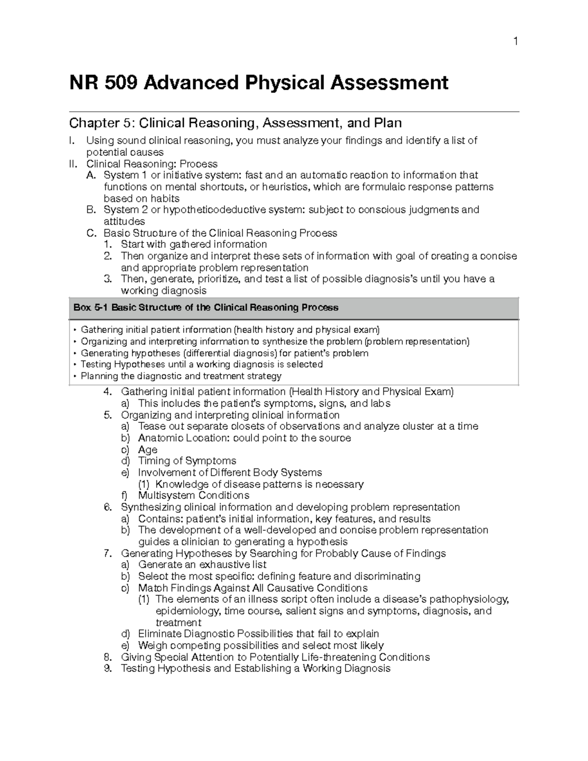 NR509 Chapter 5 - Lecture notes Week 1 - 1 NR 509 Advanced Physical ...