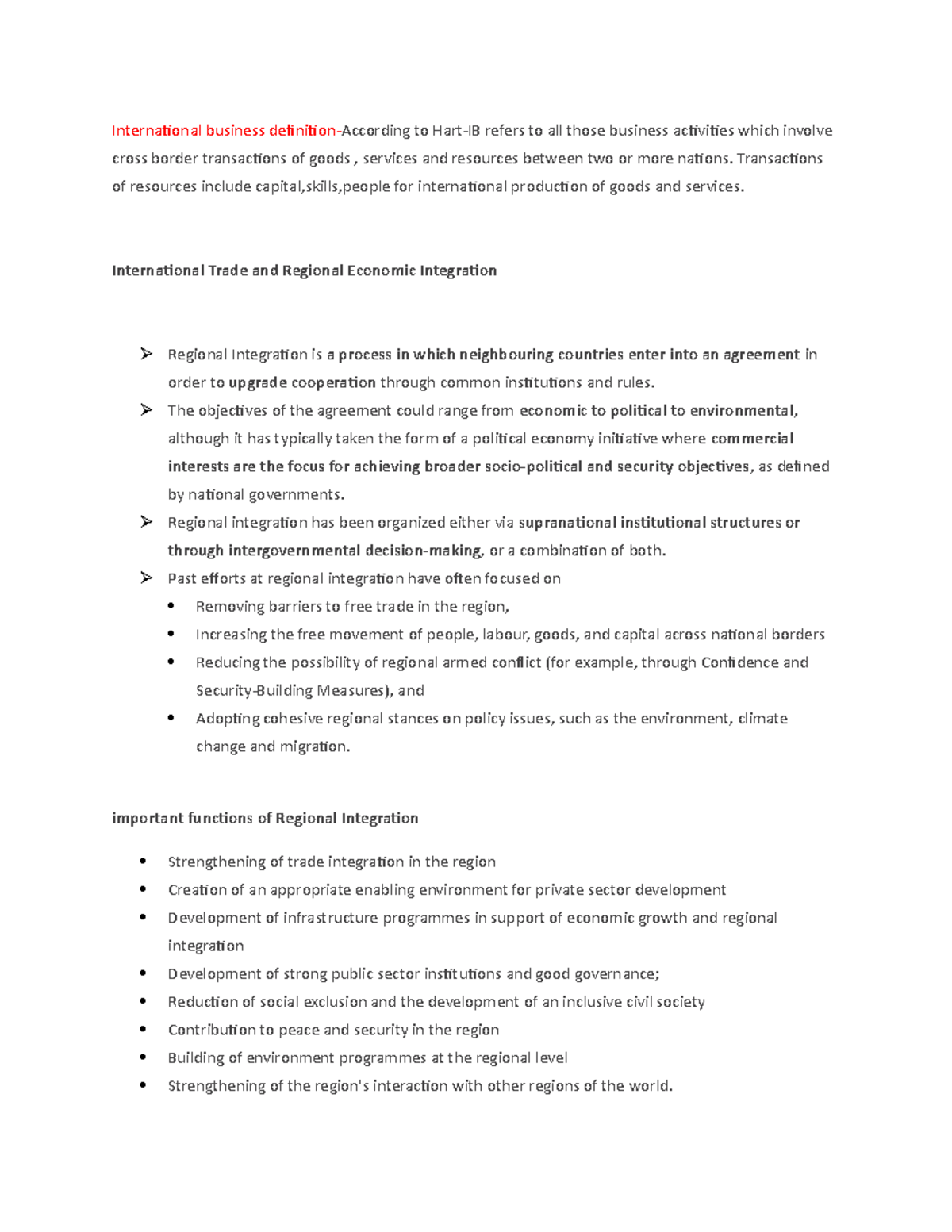 Unit 2 IB notes International business definitionAccording to Hart