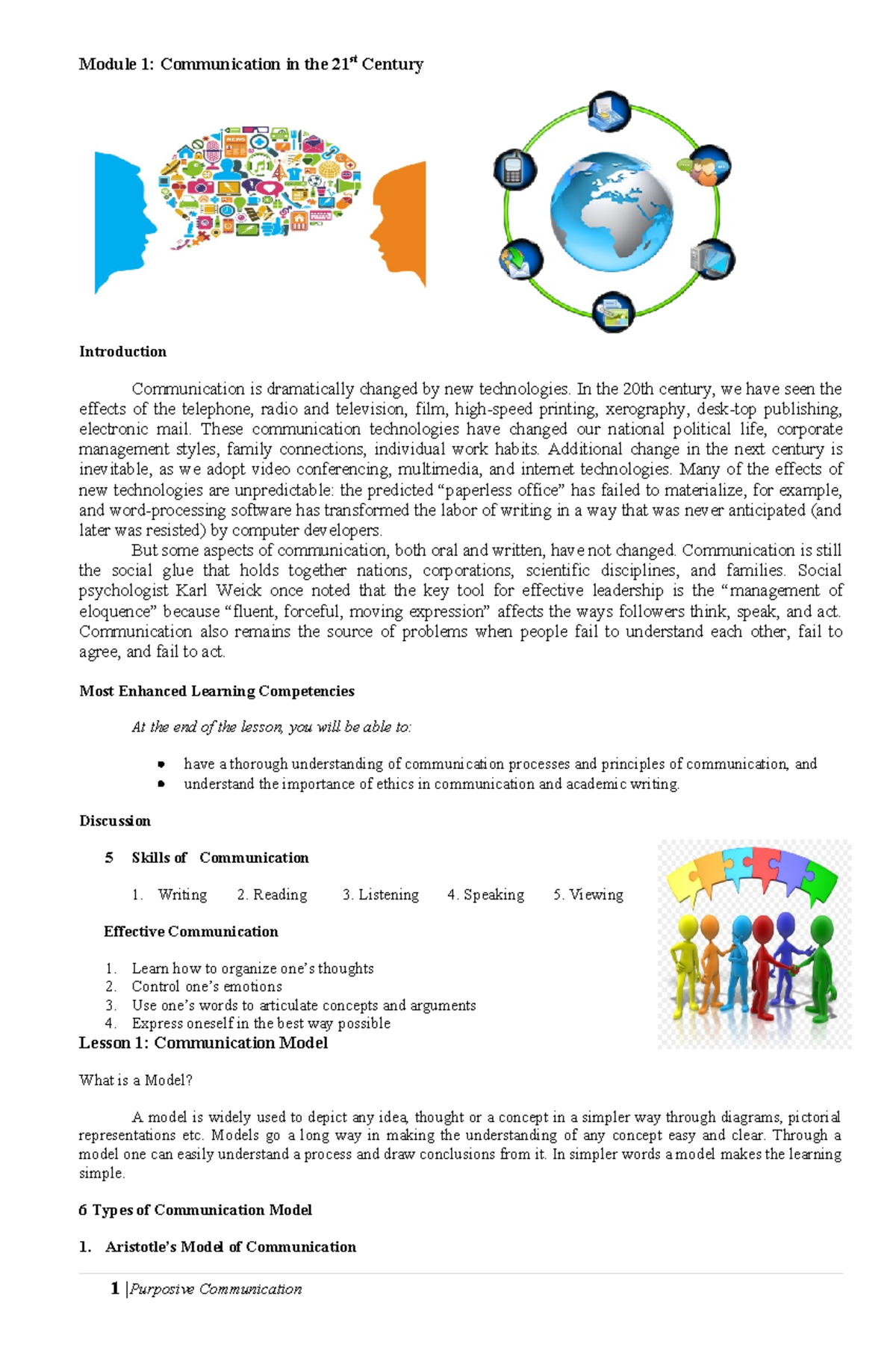 Pdfcoffee - Module 1 - Module 1: Communication in the 21st Century ...