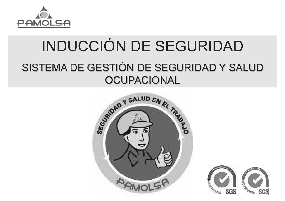 Induccion Pamolsa Sst Induccin De Seguridad Sistema De Gestin De Seguridad Y Salud