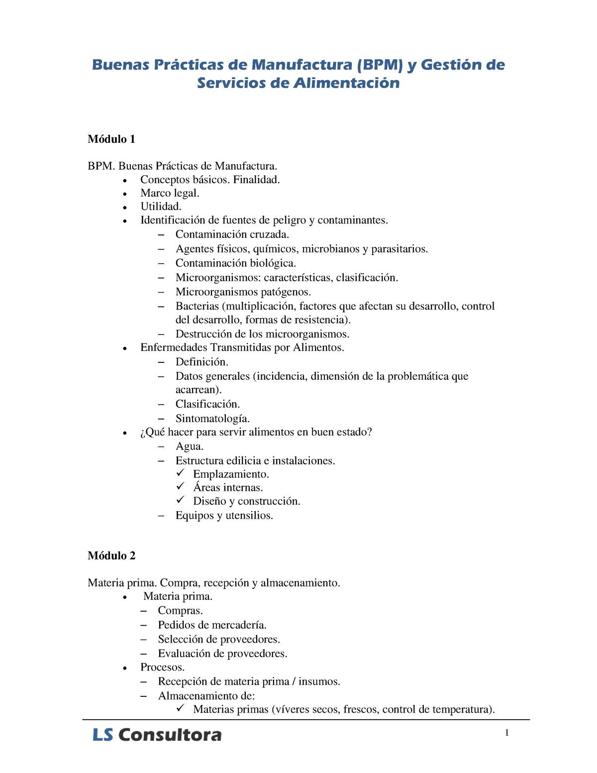 Bpm Programa Capacitacion Básico - 1 Buenas Pr·cticas De Manufactura ...