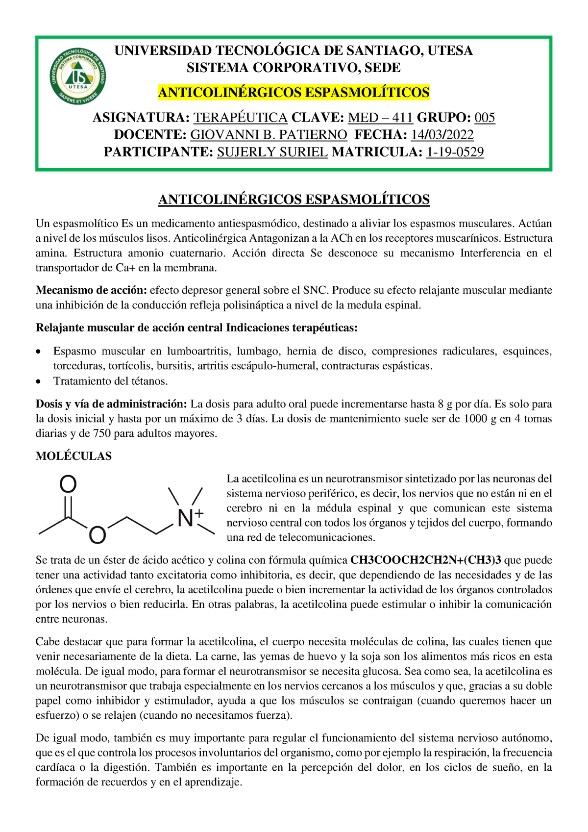 Anticolinérgicos Espasmolíticos - ANTICOLINÉRGICOS ESPASMOLÍTICOS Un ...