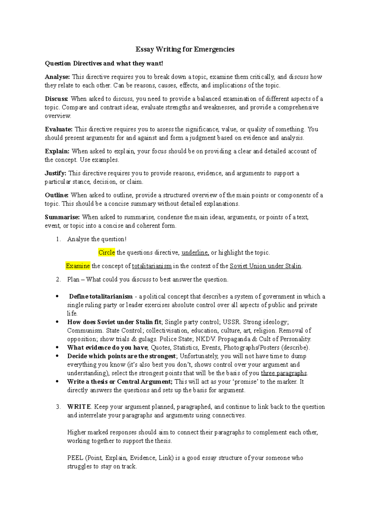 Essay Writing for Emergencies - Essay Writing for Emergencies Question ...