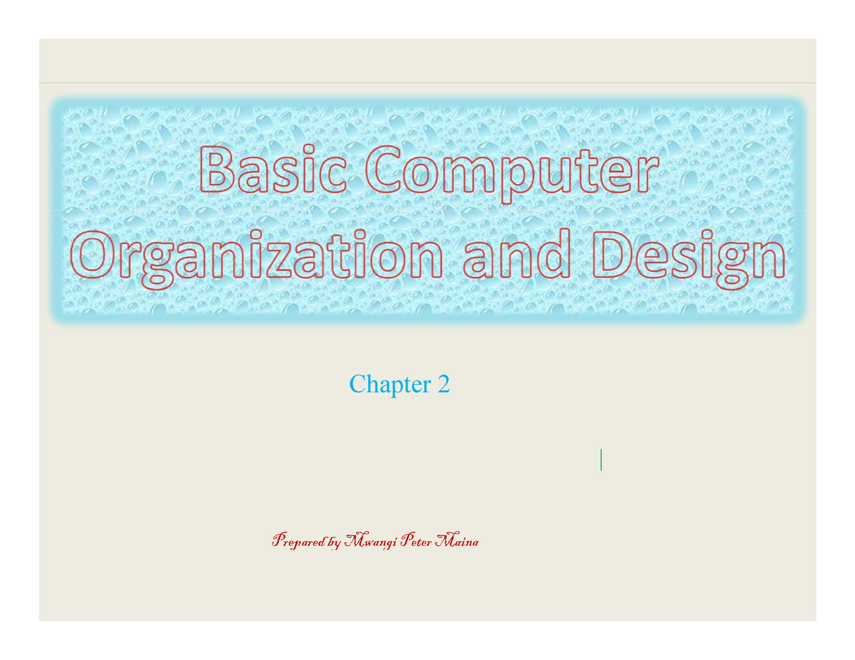 BSCS301 Lec 2 Basic Computer Organisation And Design - P ...