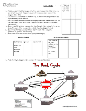 Rocks and Minerals Worksheet - ROCKS & MINERALS Worksheets Contents 1 ...