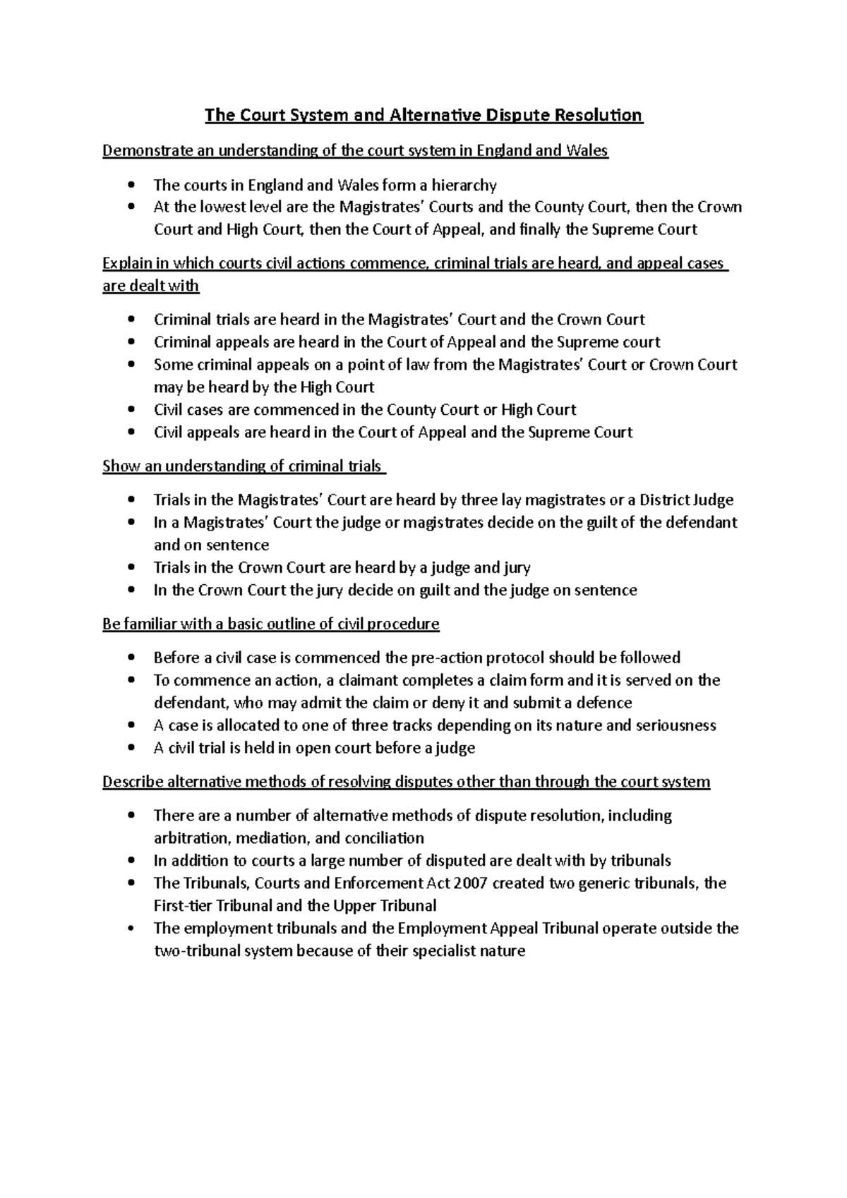 The Court System And Alternative Dispute Resolution - The Court System ...